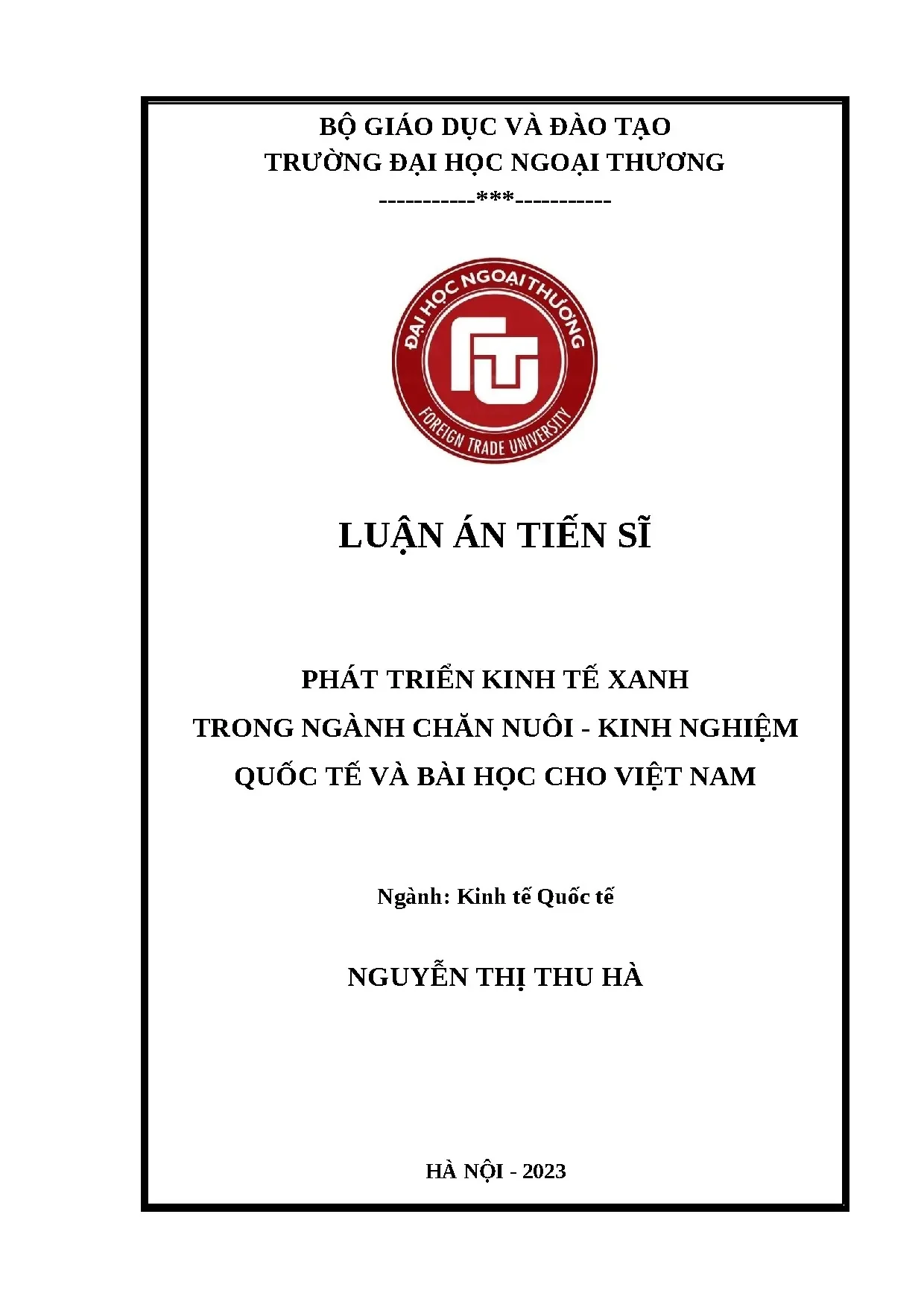 Phát triển kinh tế xanh trong ngành chăn nuôi kinh nghiệm qu