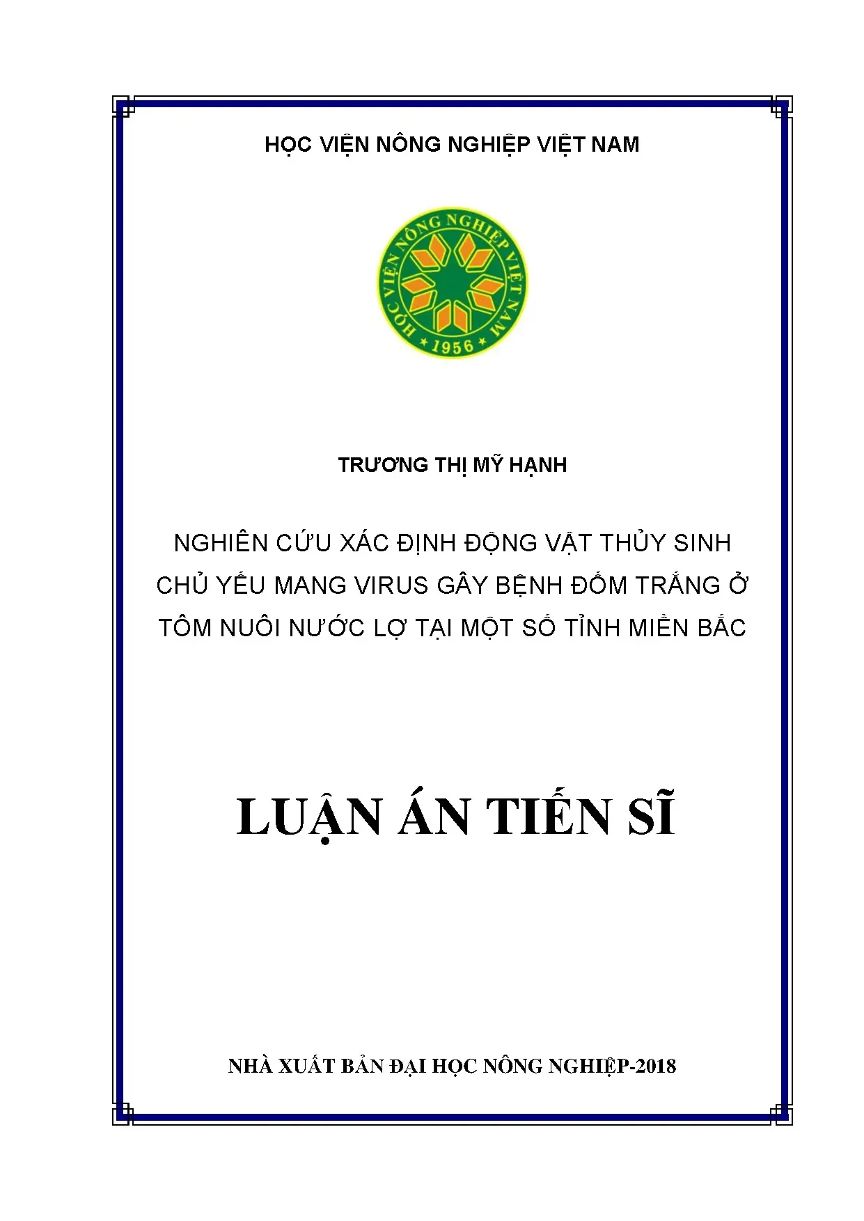 Xác định động vật thủy sinh mang virus đốm trắng ở tôm nuôi miền Bắc
