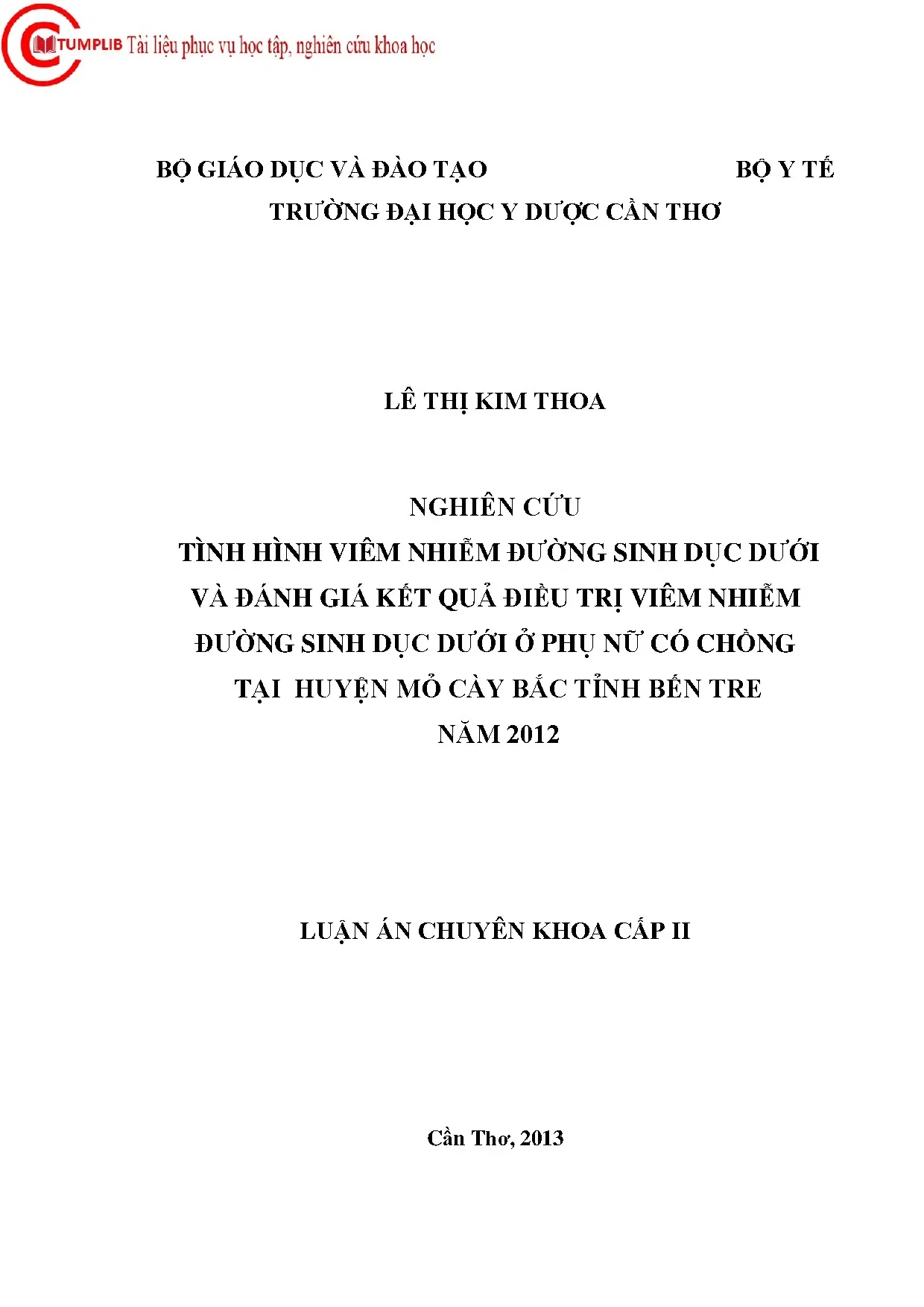 Viêm nhiễm đường sinh dục dưới ở phụ nữ Bến Tre