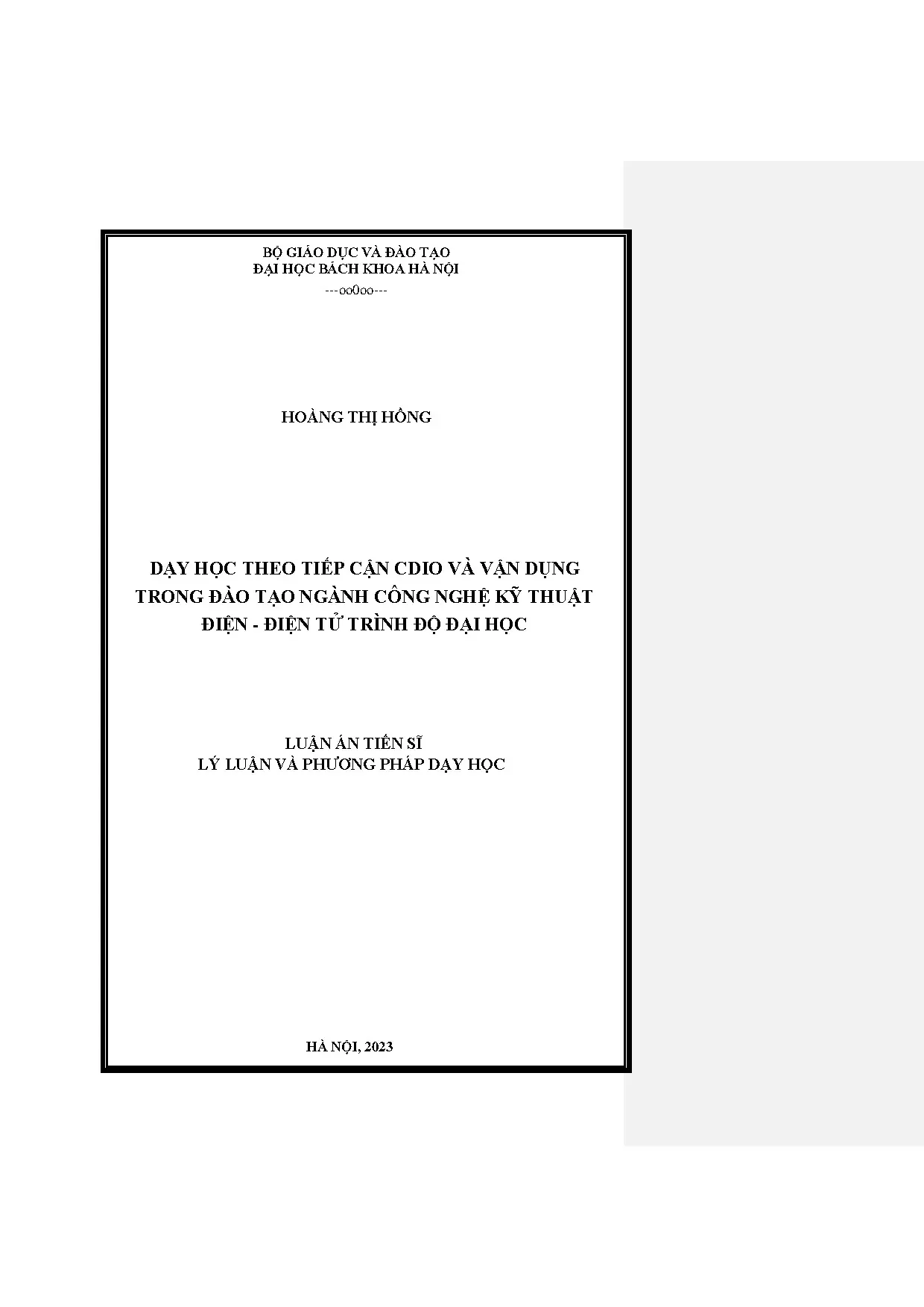 Tiếp cận CDIO trong đào tạo Điện - Điện tử Đại học
