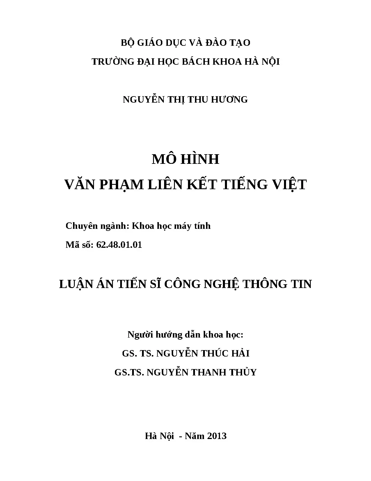 Luận án tiến sĩ công nghệ thông tin mô hình văn phạm liên kế