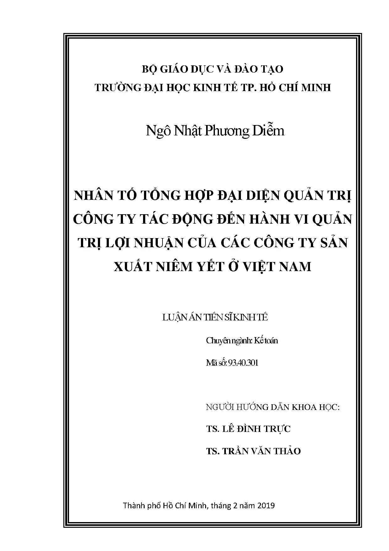Quản trị công ty và quản lý lợi nhuận công ty sản xuất Việt Nam