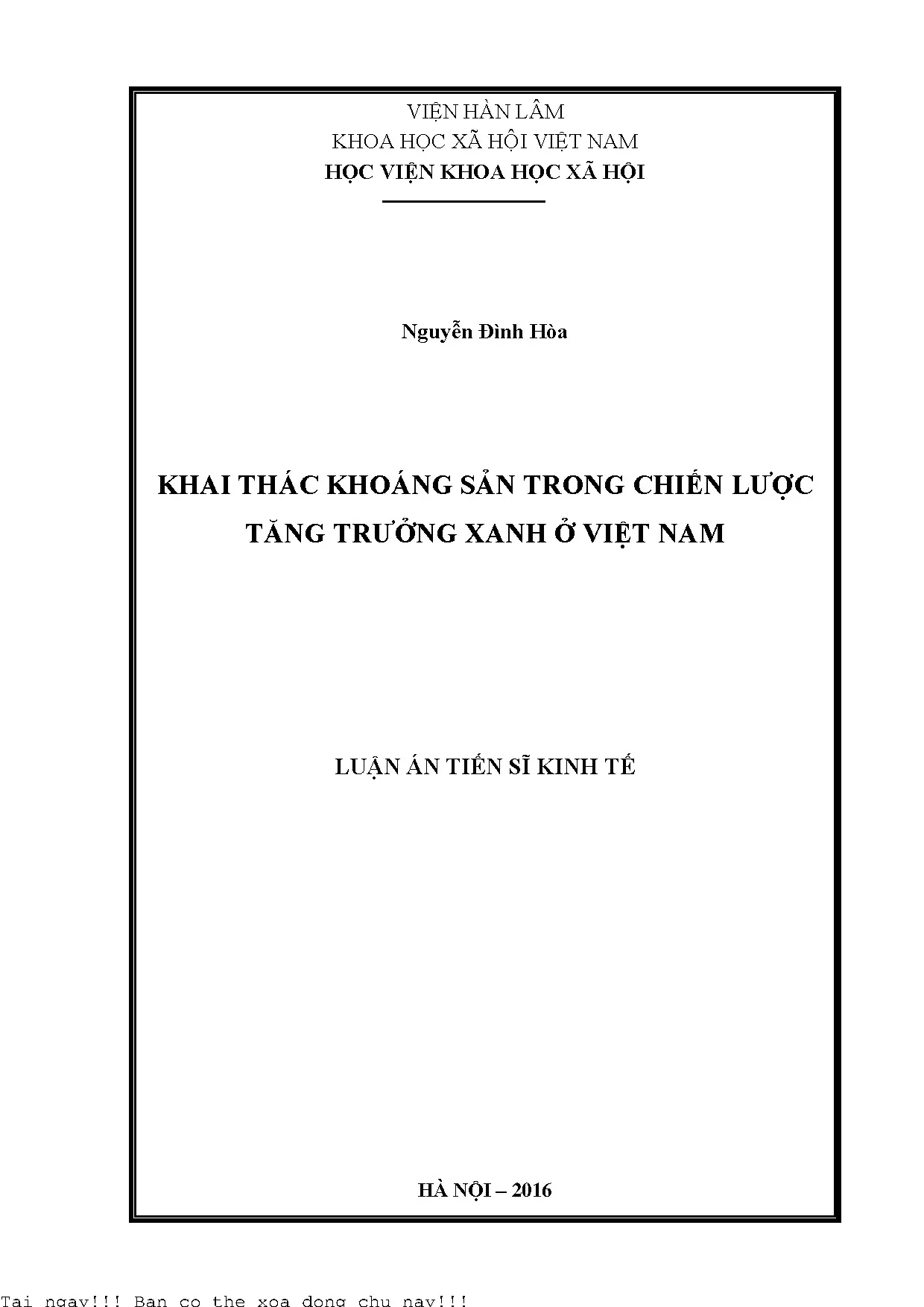 Khai thác khoáng sản trong chiến lược tăng trưởng xanh ở việ