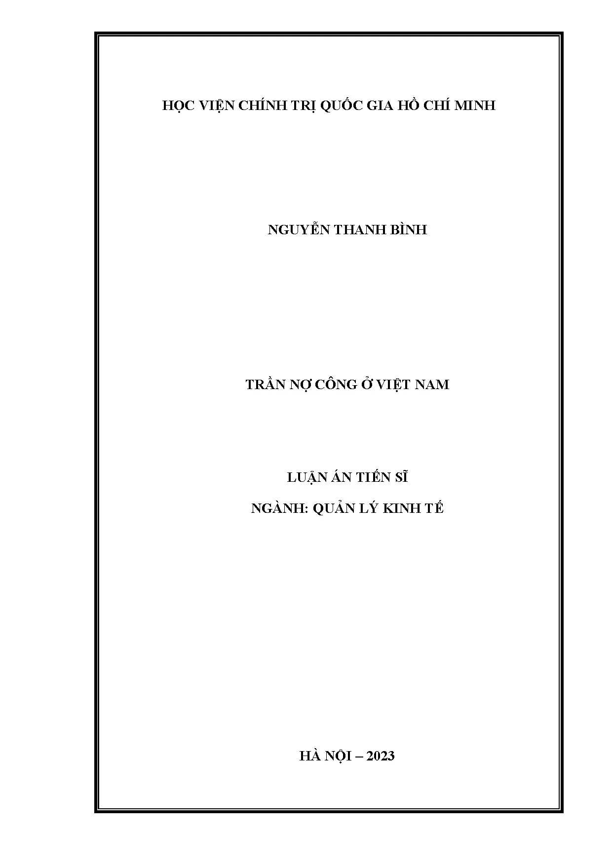 Trần nợ công ở việt nam