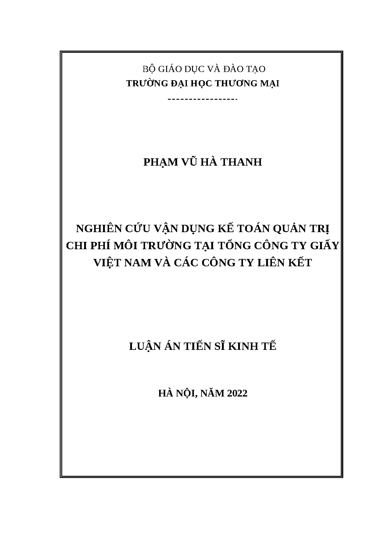 Luận án tiến sĩ nghiên cứu vận dụng kế toán quản trị chi phí