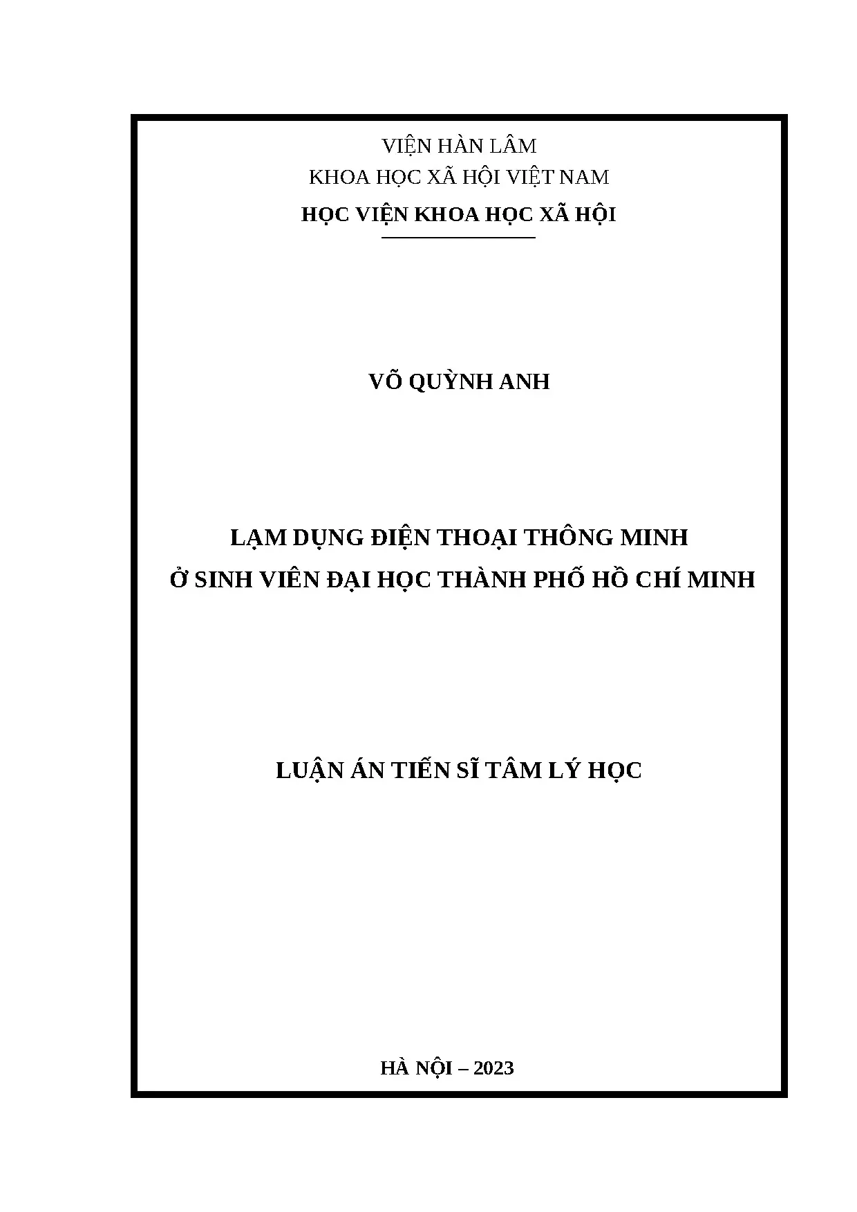 Lạm dụng điện thoại thông minh ở sinh viên TP.HCM