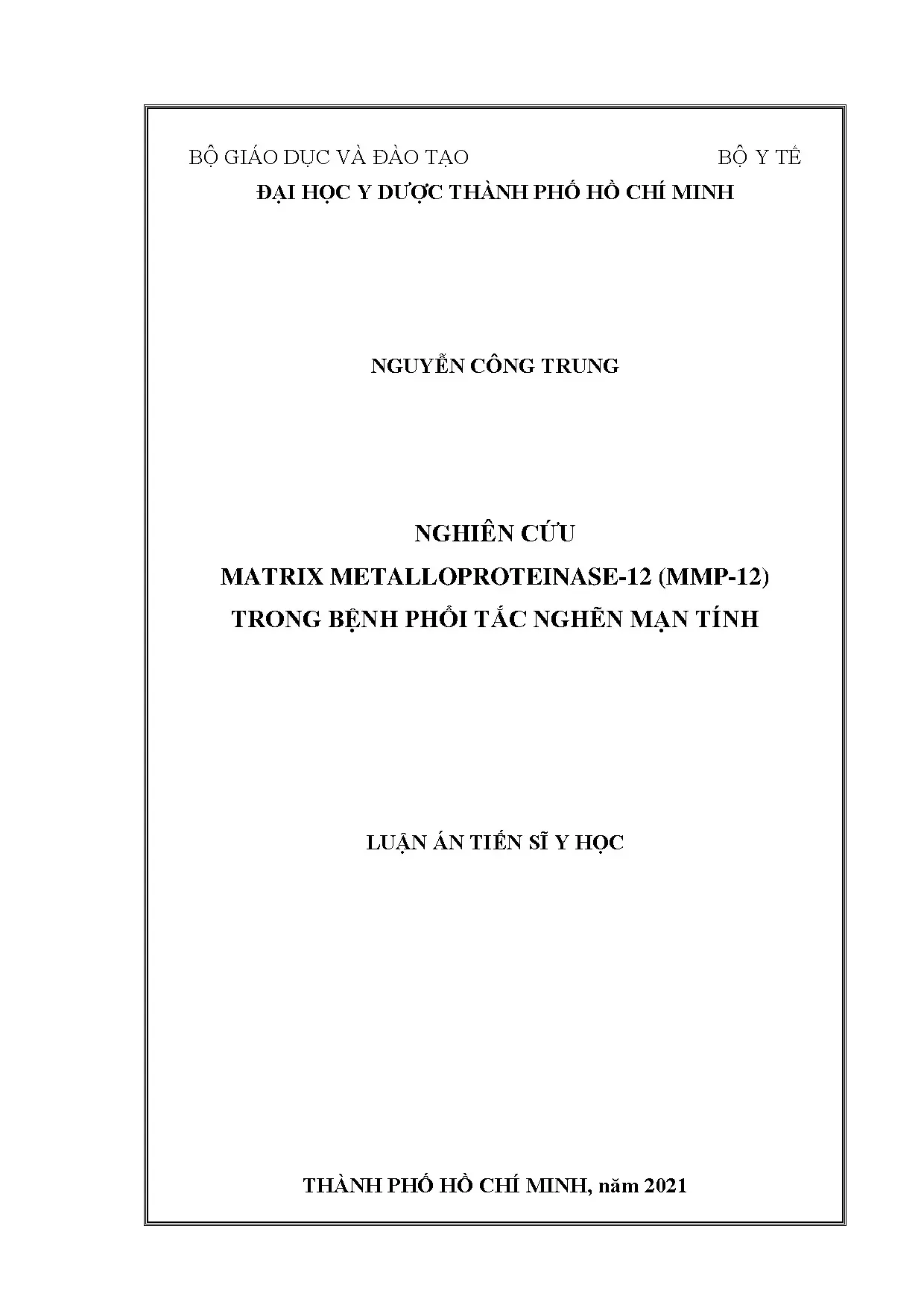 MMP-12 trong Bệnh Phổi Tắc Nghẽn Mạn Tính (BPTNMT)