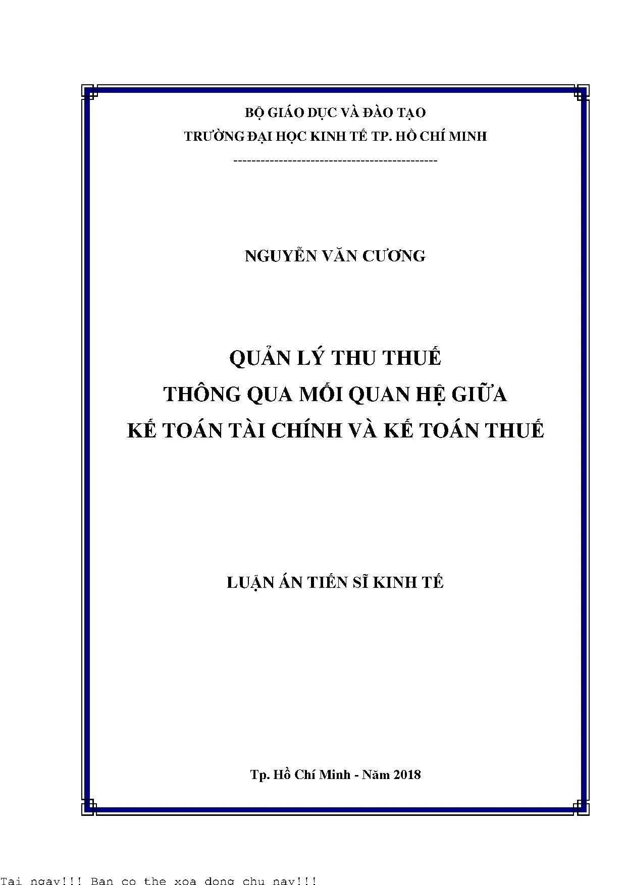 Quản lý thu thuế thông qua mối quan hệ giữa kế