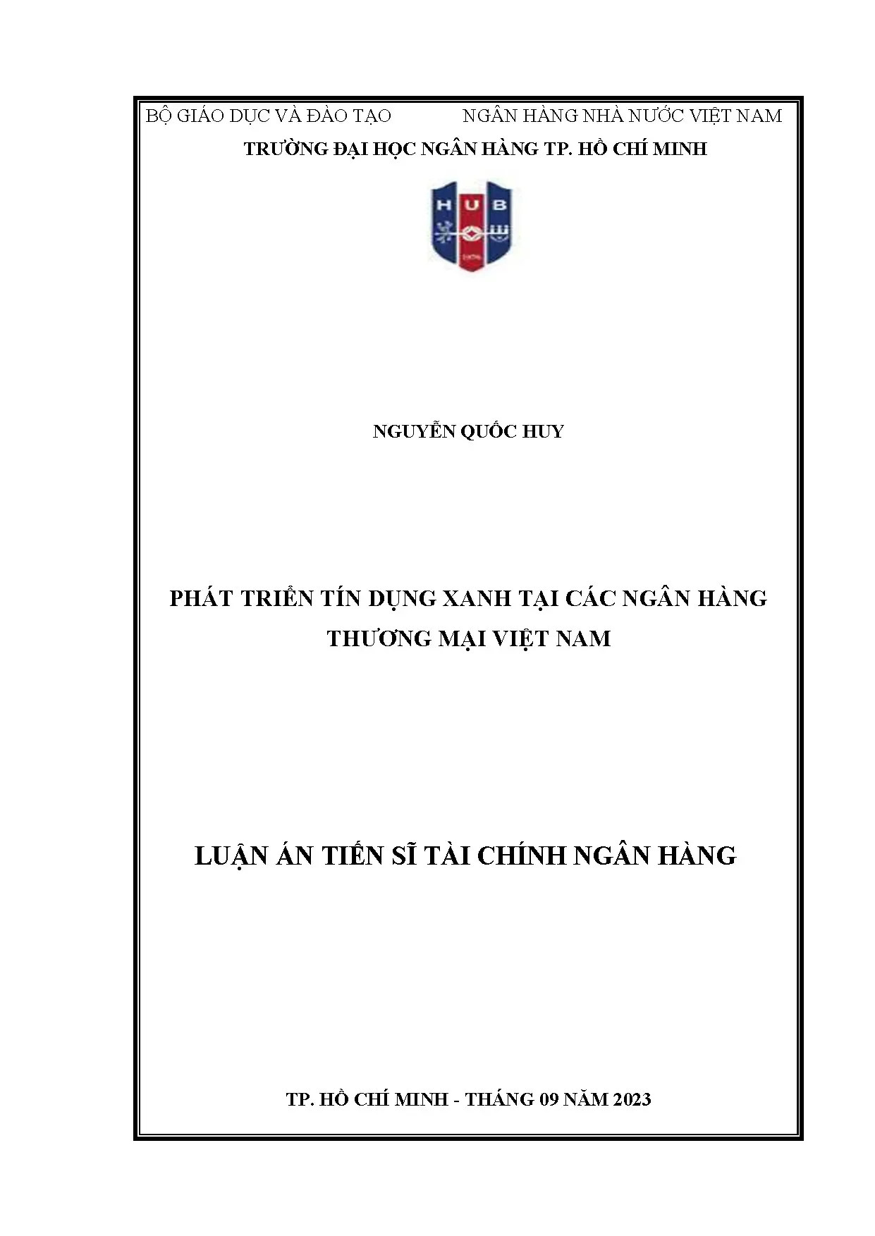 Phát triển tín dụng xanh ngân hàng thương mại Việt Nam
