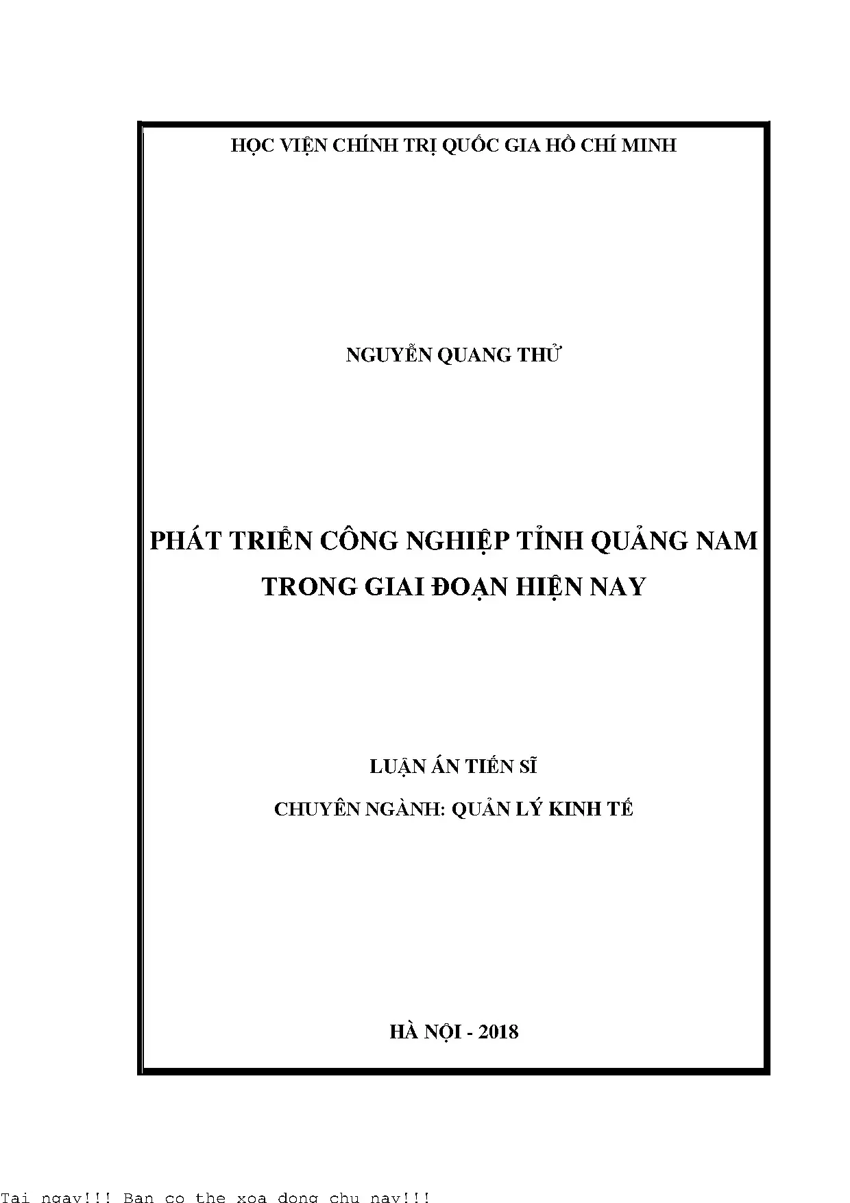 Phát triển công nghiệp tỉnh quảng nam trong giai đoa