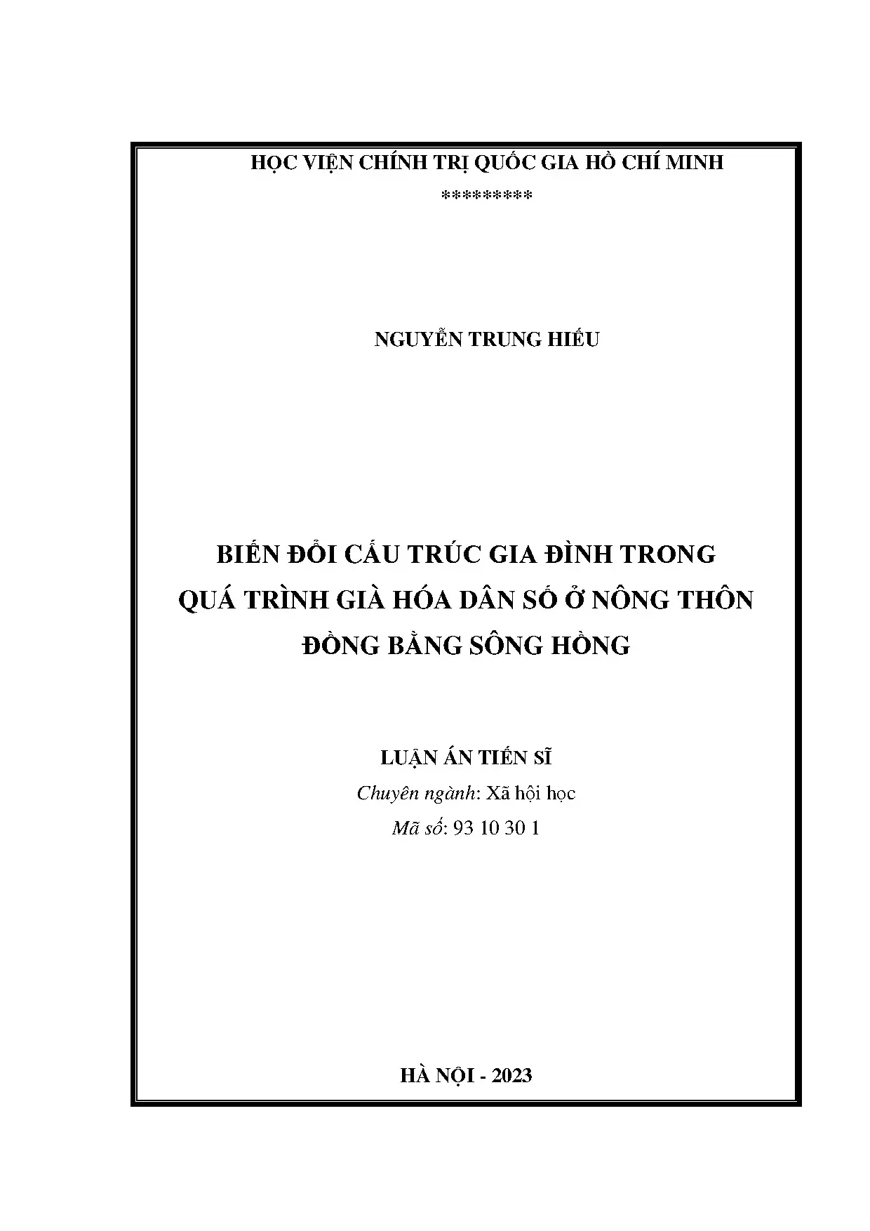 Biến đổi cấu trúc gia đình & Già hóa dân số ĐBSH
