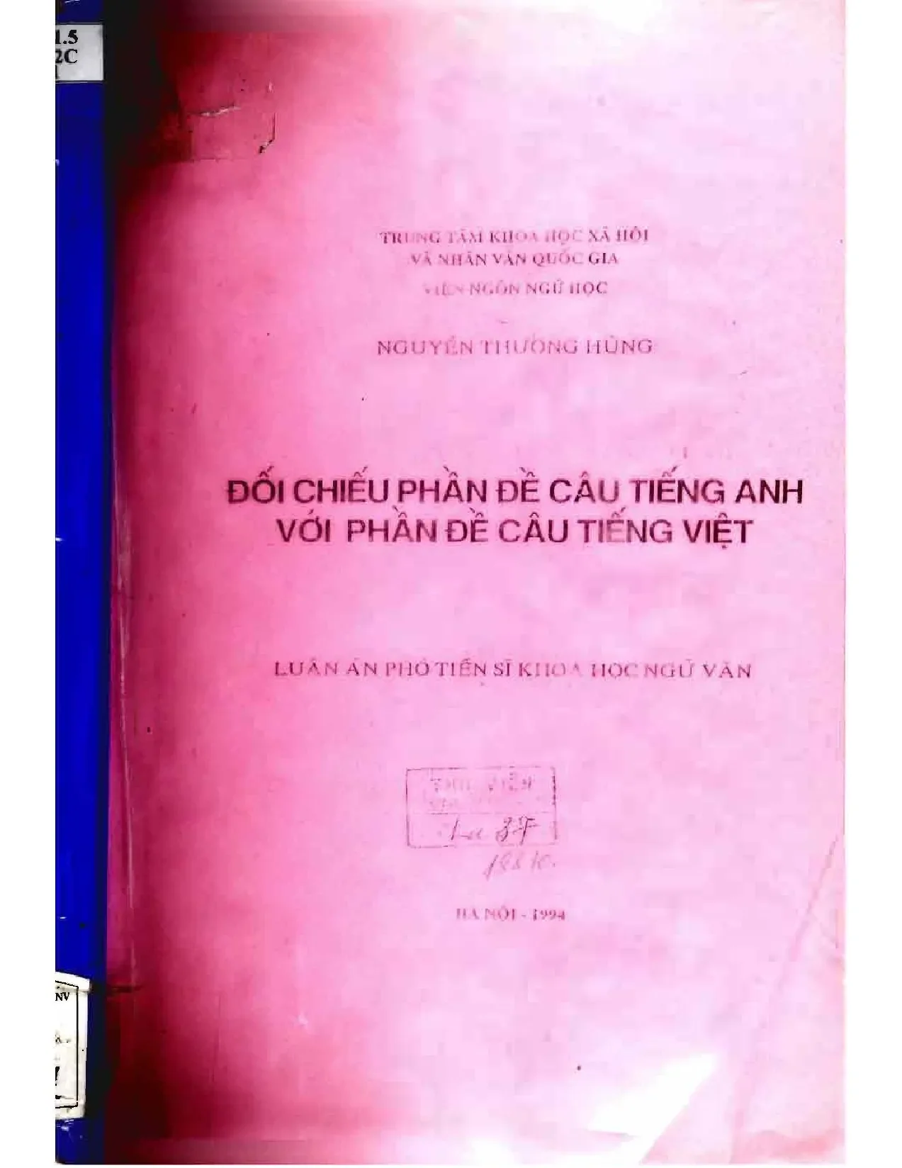Đối chiếu phần đề câu tiếng anh với phần đề câu tiếng việt l