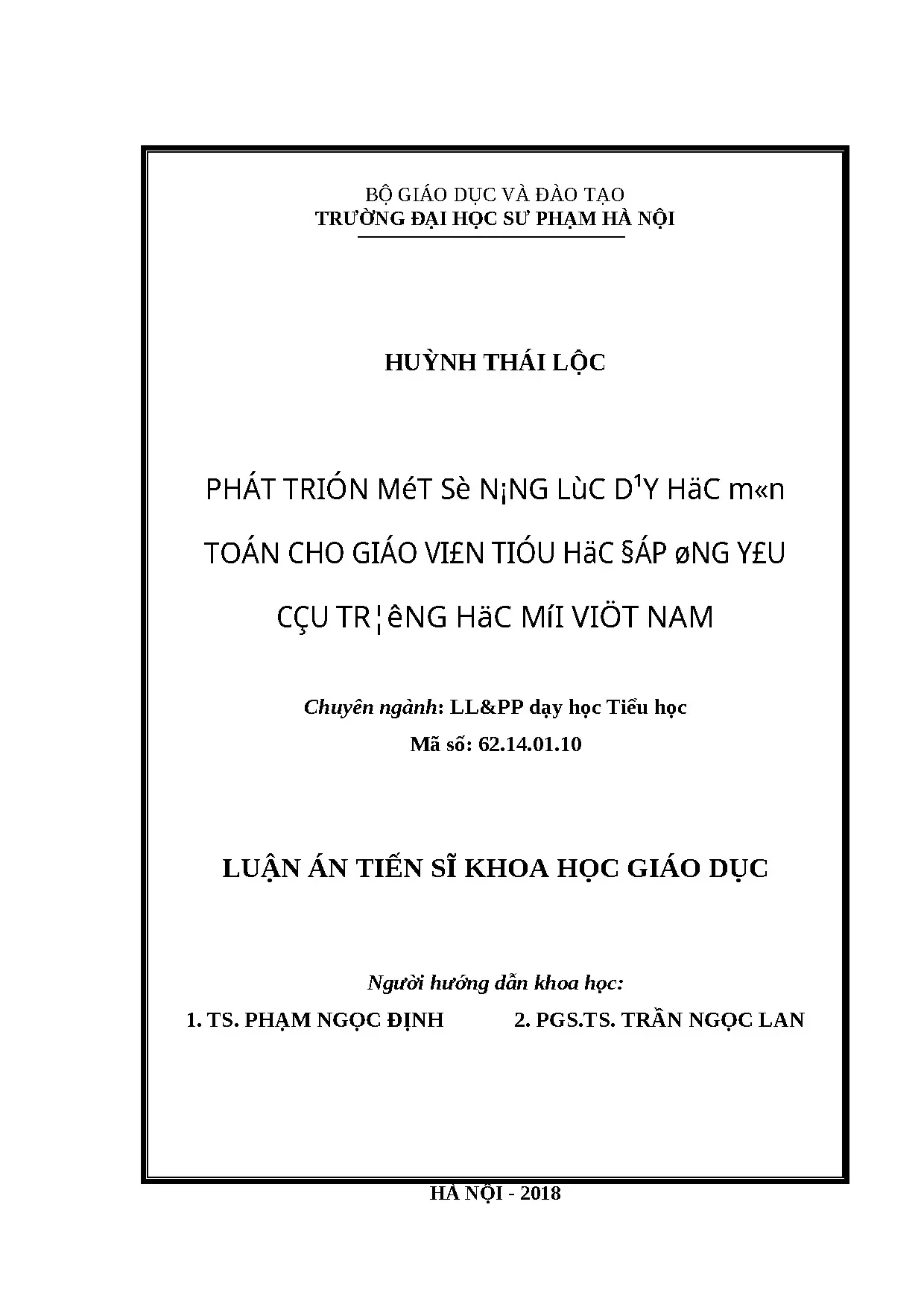 Phát triển năng lực dạy học toán cho giáo viên tiểu học Việt Nam