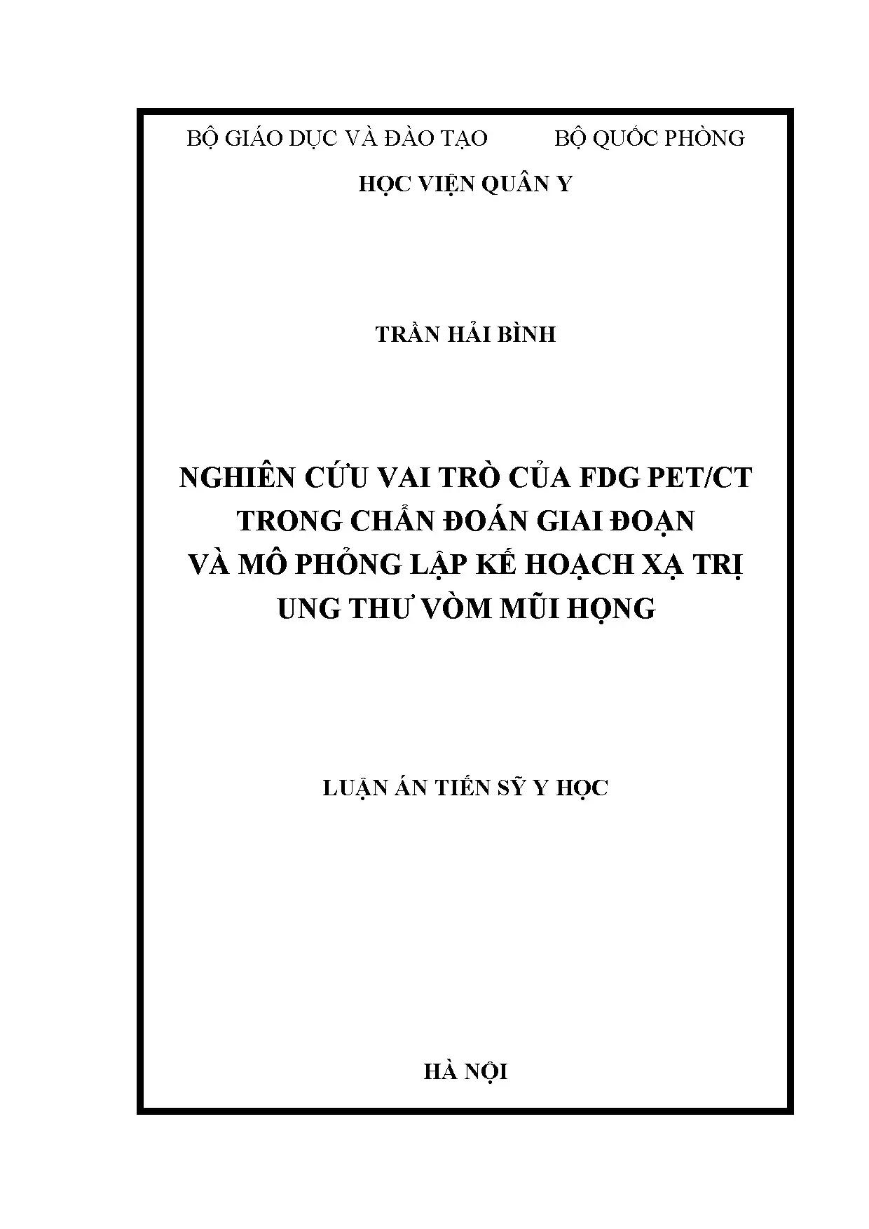 Vai trò FDG PET/CT trong chẩn đoán ung thư vòm mũi họng
