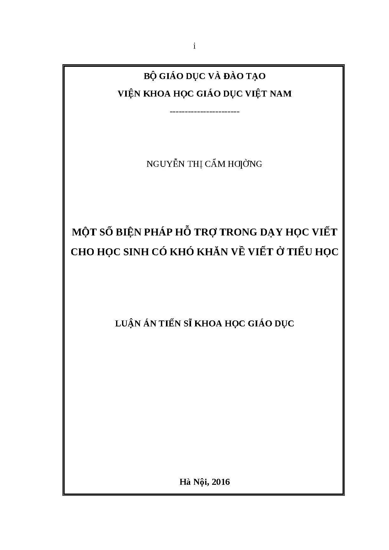Luận án một số biện pháp hỗ trợ trong dạy học viết cho học s