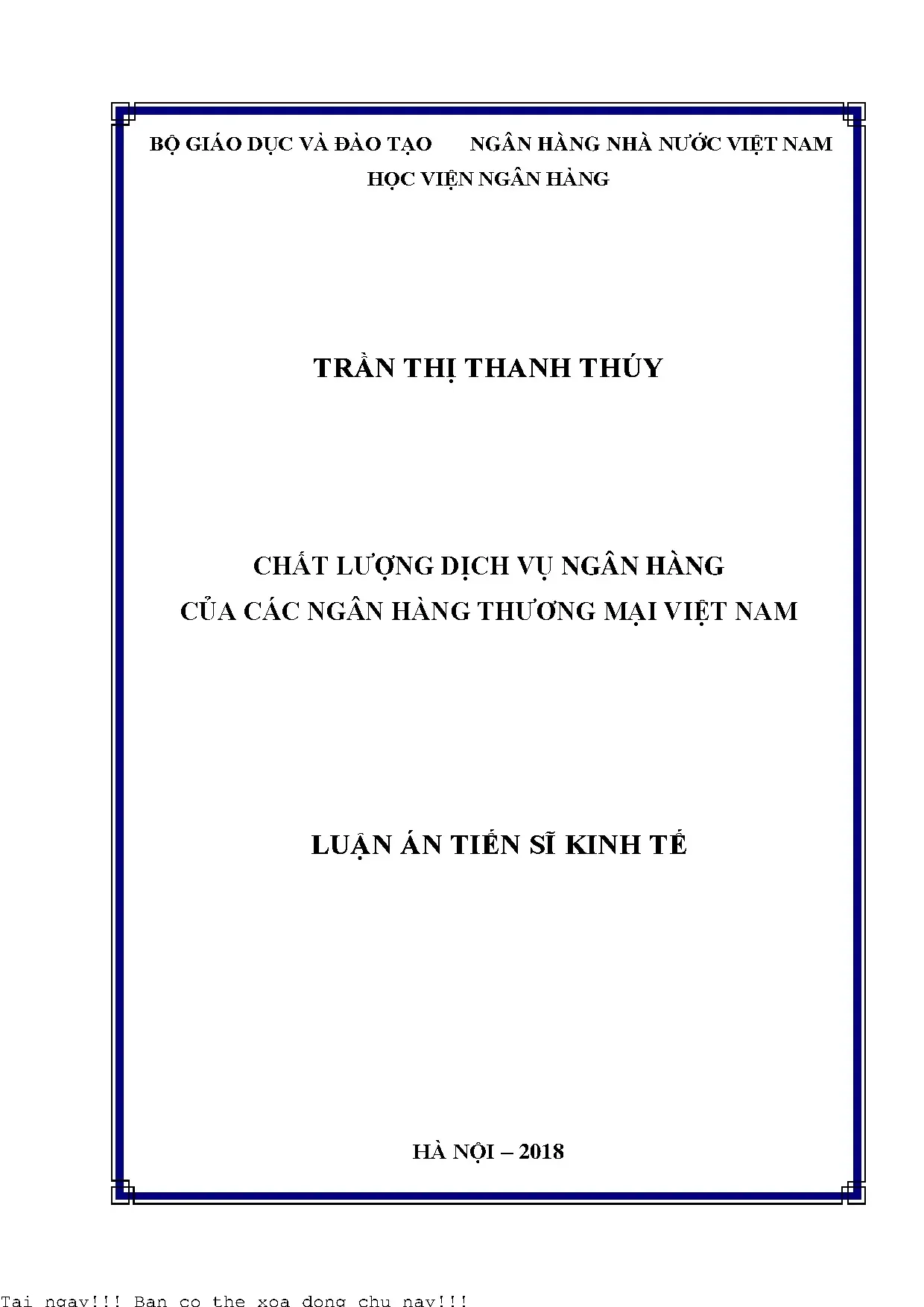 Chất lượng dịch vụ ngân hàng của các ngân hàng