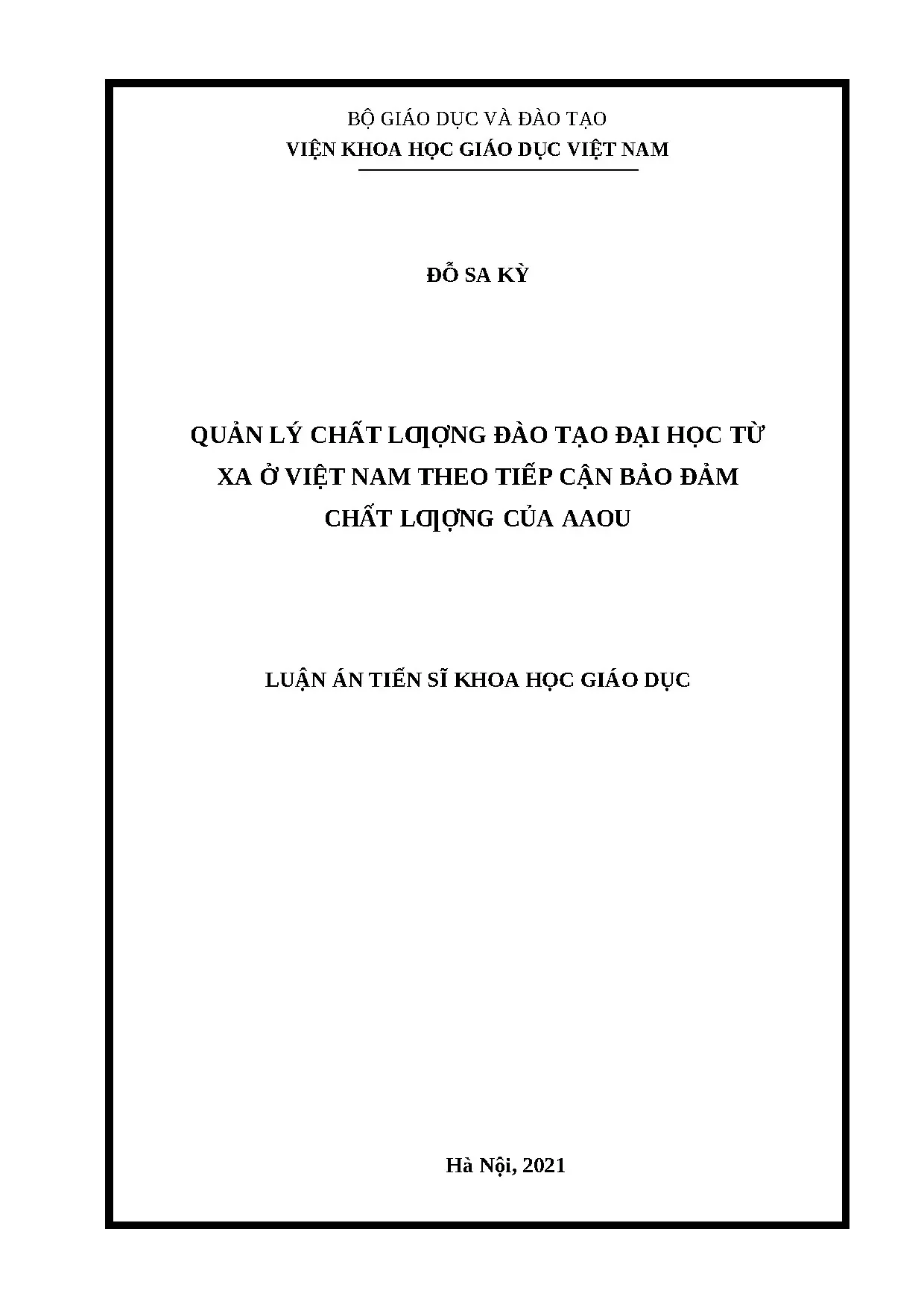 Luận án quản lý chất lƣợng đào tạo đại học từ xa ở việt nam