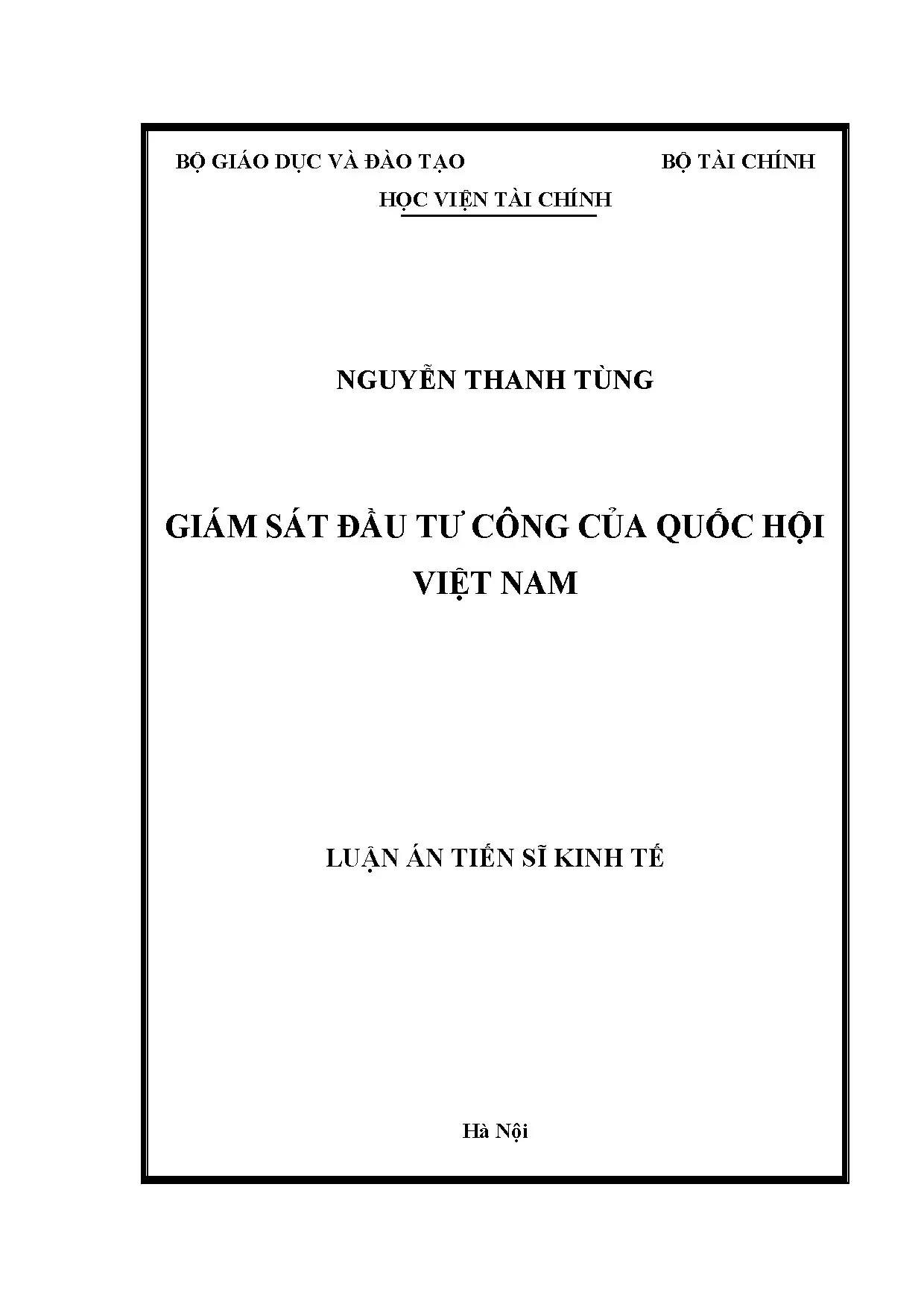 Giám sát đầu tư công của Quốc hội Việt Nam