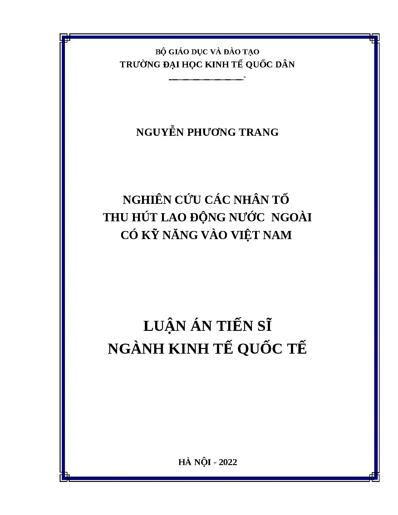 Nhân tố thu hút lao động nước ngoài có kỹ năng ở VN