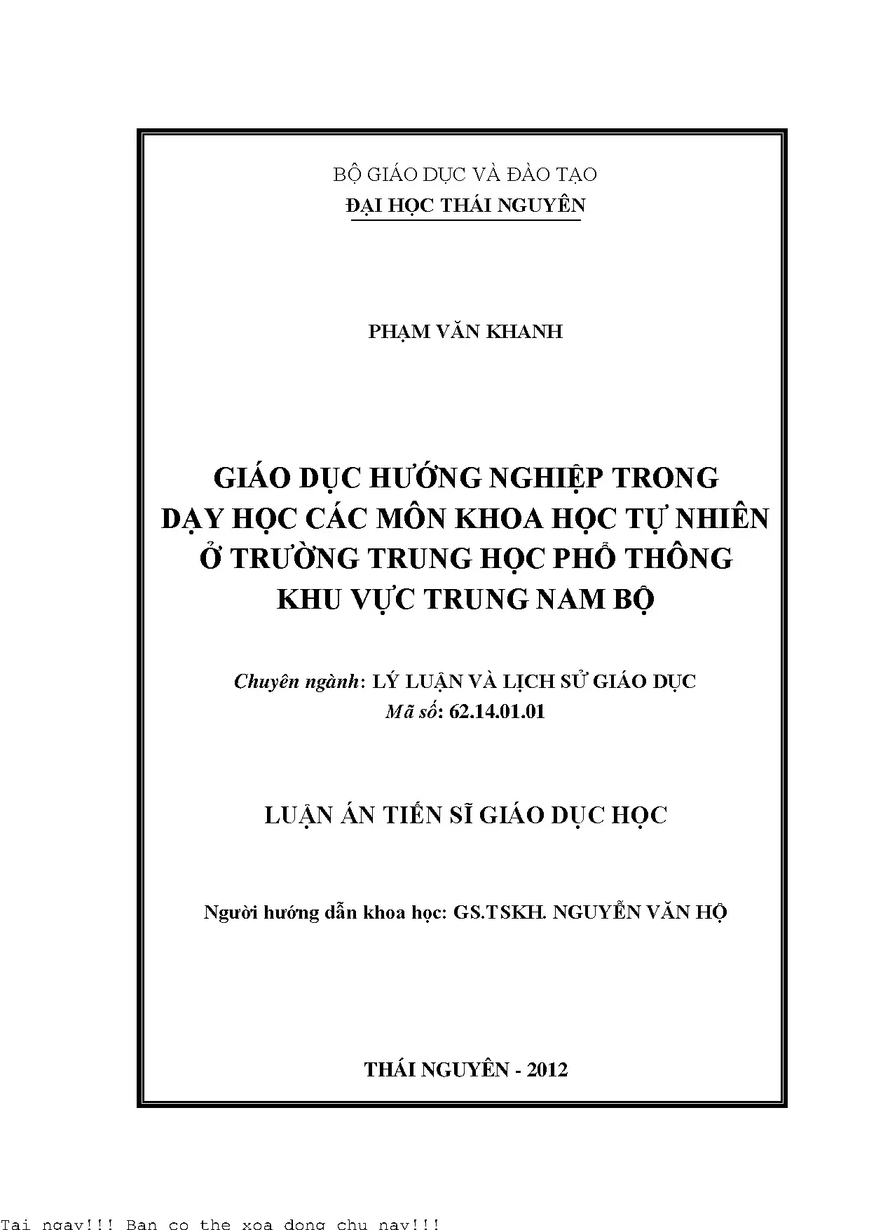 Giáo dục hướng nghiệp trong dạy học các môn khoa