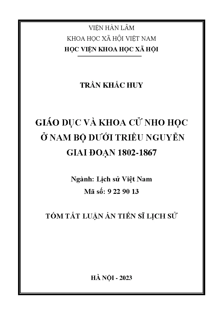 Giáo dục Nho học Nam Bộ thời Nguyễn (1802-1867)