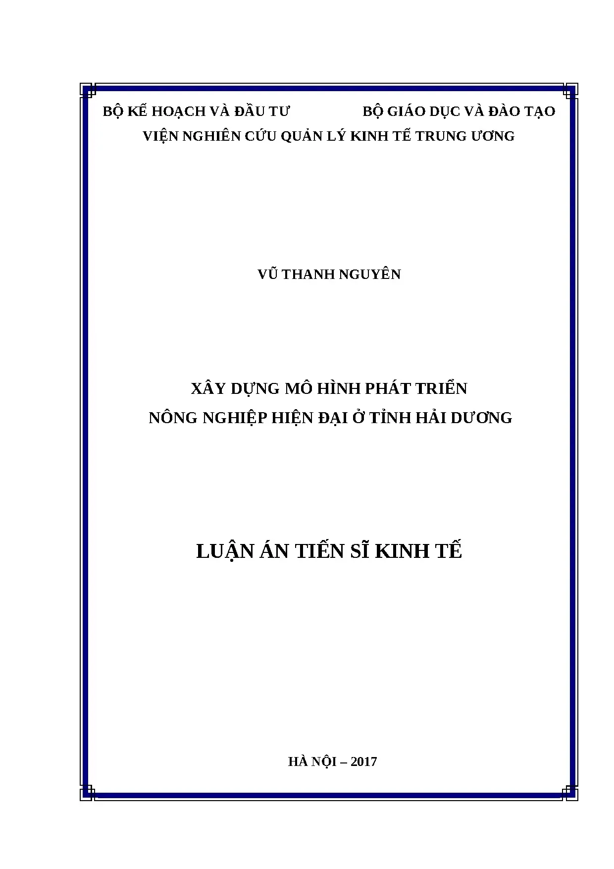 Mô hình nông nghiệp hiện đại tỉnh Hải Dương