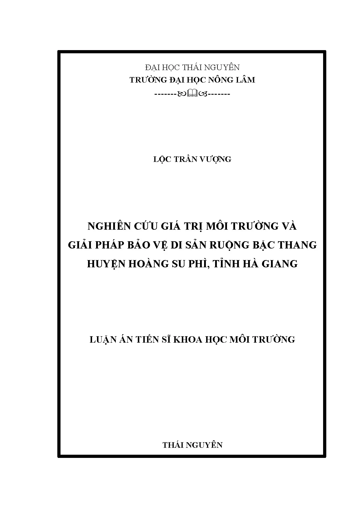 Nghiên cứu giá trị môi trường ruộng bậc thang Hoàng Su Phì