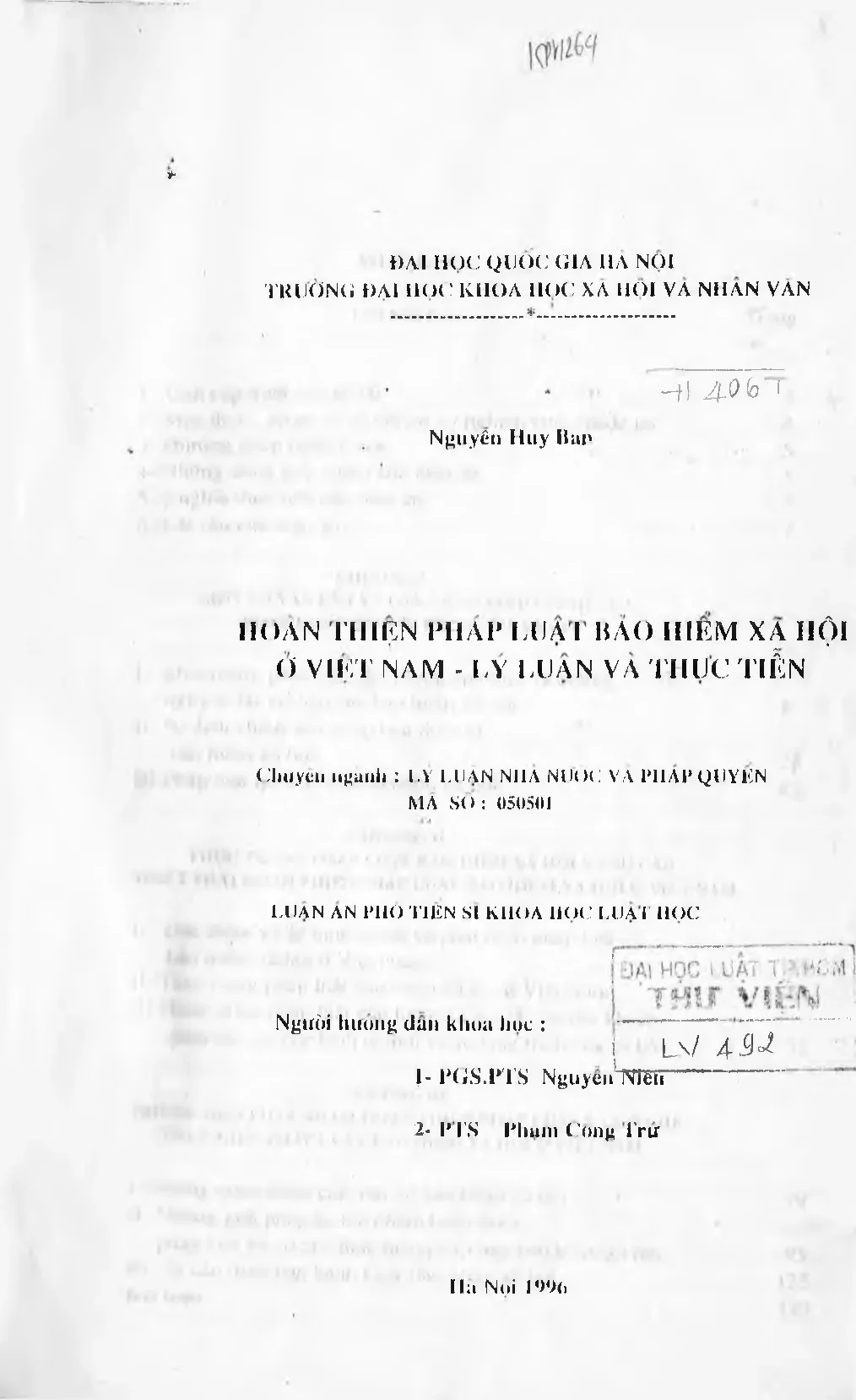 Luận án hoàn thiện pháp luật bảo hiểm xã hội ở việt nam lý l