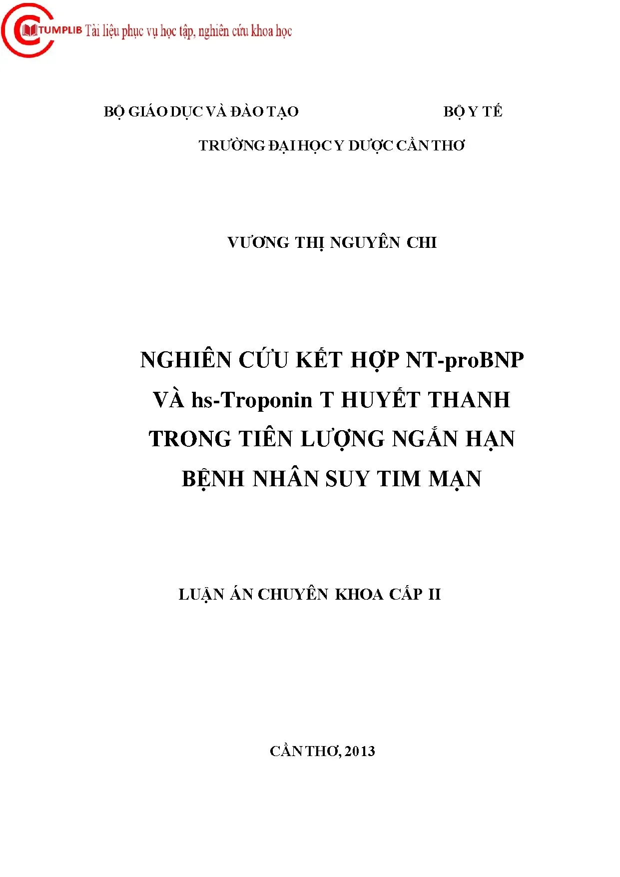 Kết hợp NT-proBNP và hs-Troponin T tiên lượng suy tim mạn