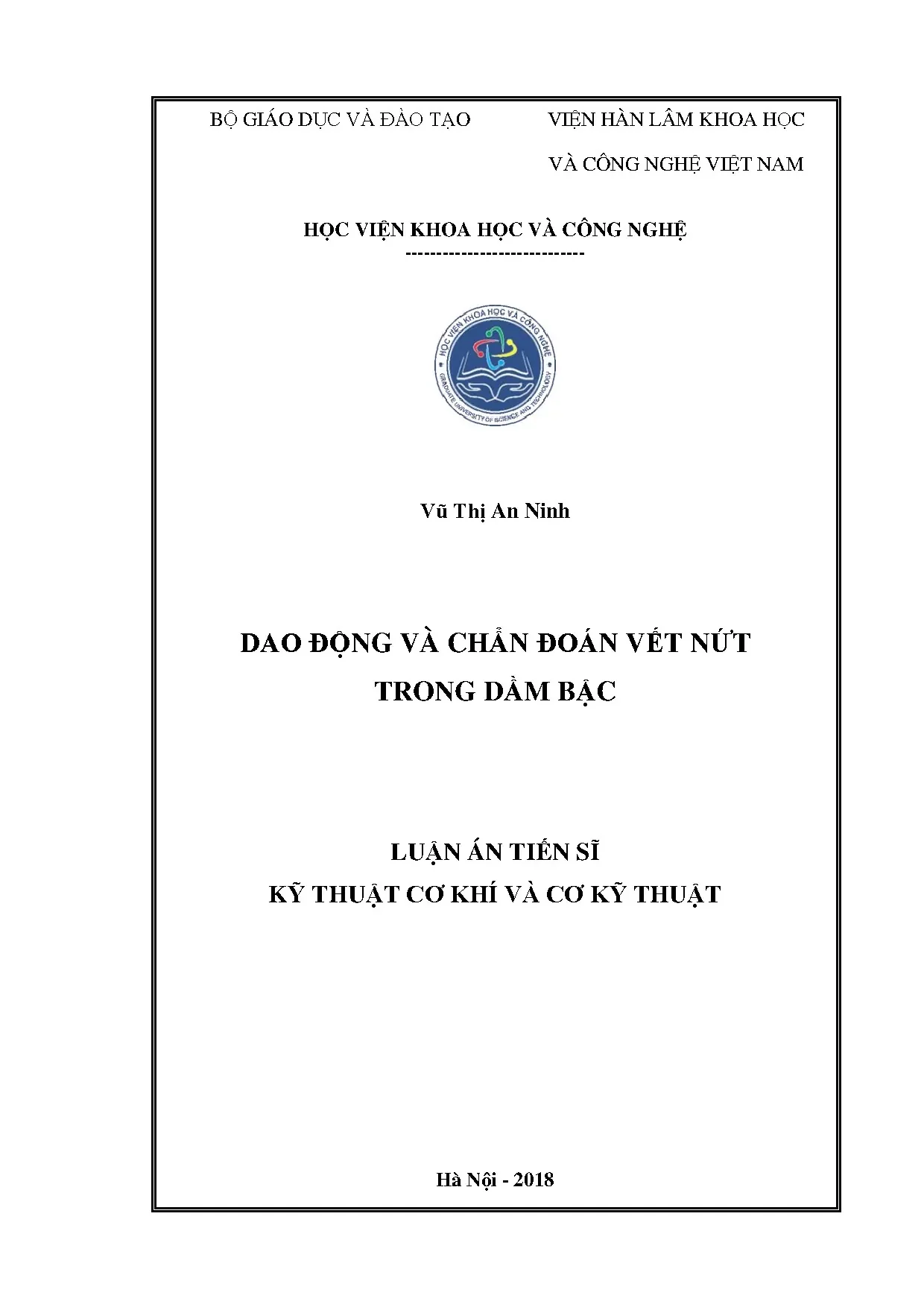 Dao động và chẩn đoán vết nứt trong dầm bậc