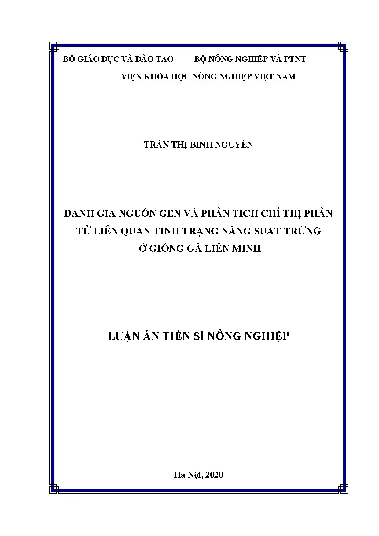 Đánh giá nguồn gen và phân tích chỉ thị phân tử liên quan đế