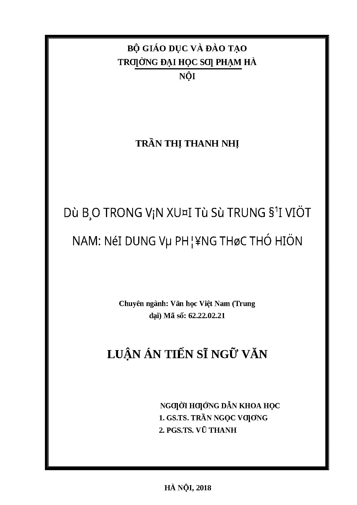 Luận án dự báo trong văn xuôi tự sự