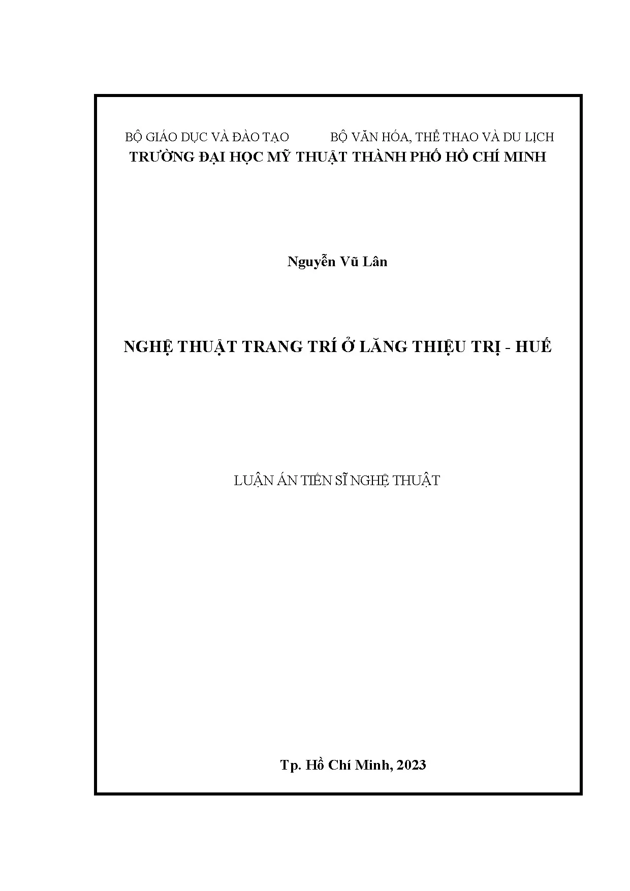 Nghệ thuật trang trí lăng Thiệu Trị - Huế: Phong cách và giá trị