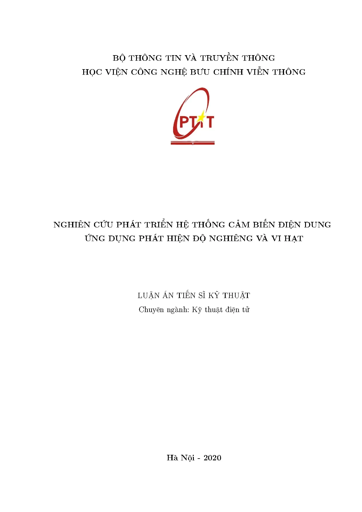 Nghiên cứu phát triển hệ thống cảm biến điện dung ứng dụng phát hiện độ nghiêng và vi hạt