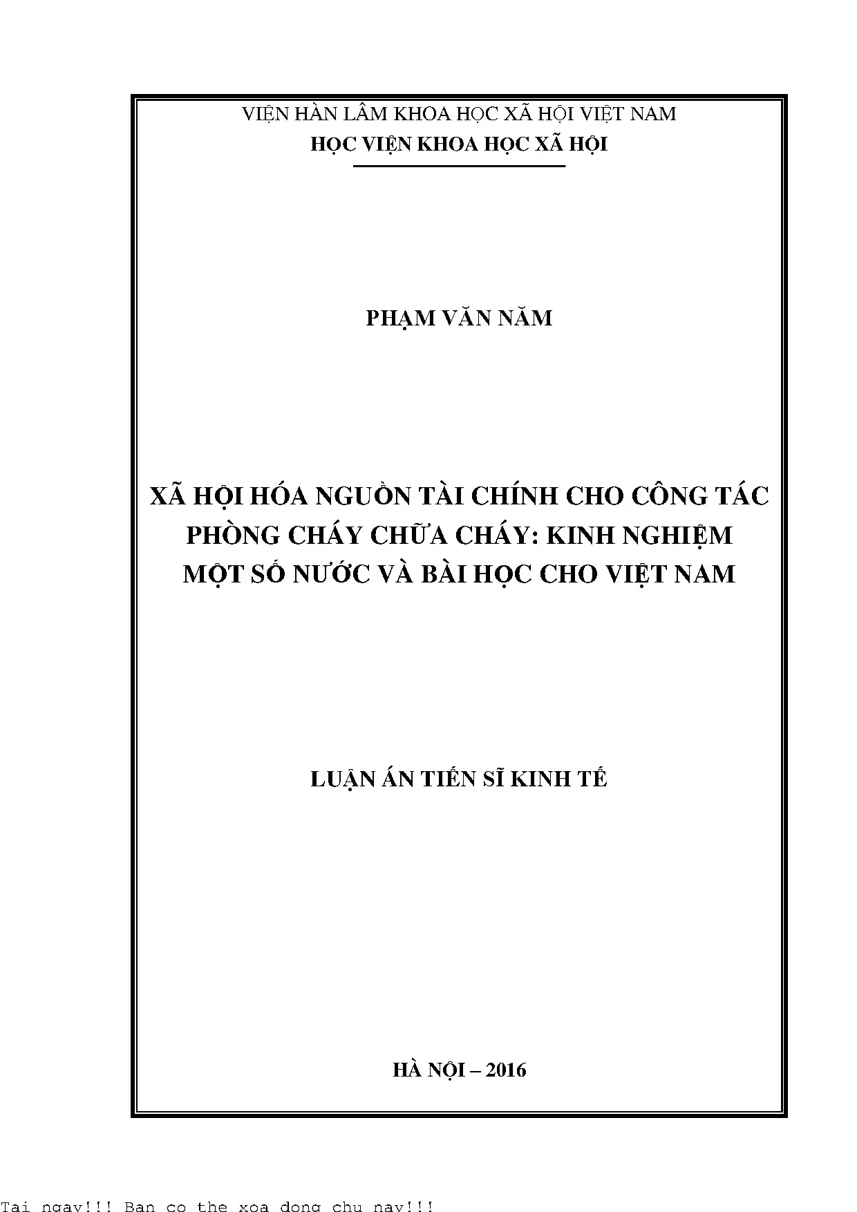 Xã hội hóa nguồn tài chính cho công tác phòng cháy chữa cháy