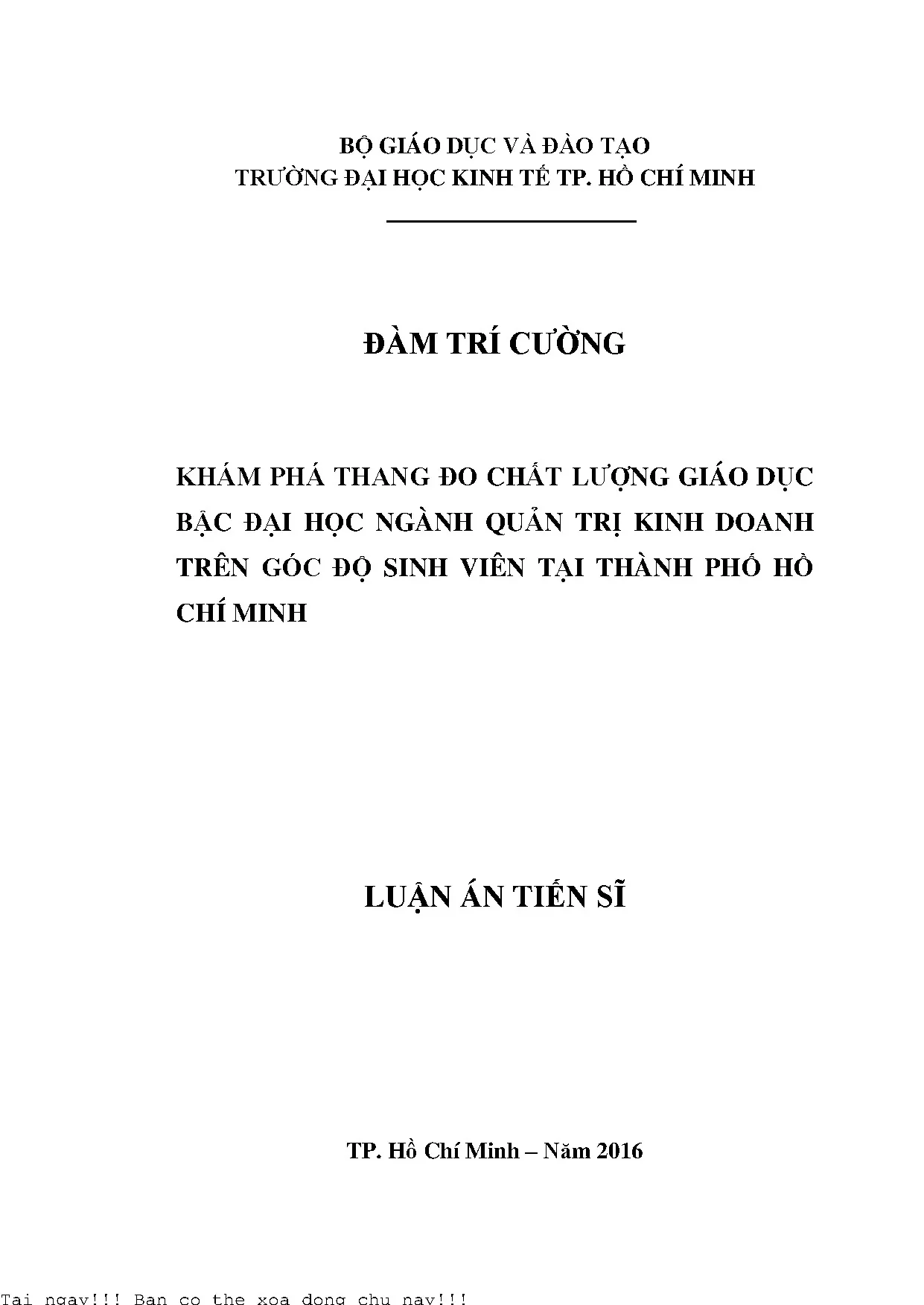 Thang đo chất lượng giáo dục đại học quản trị kinh doanh