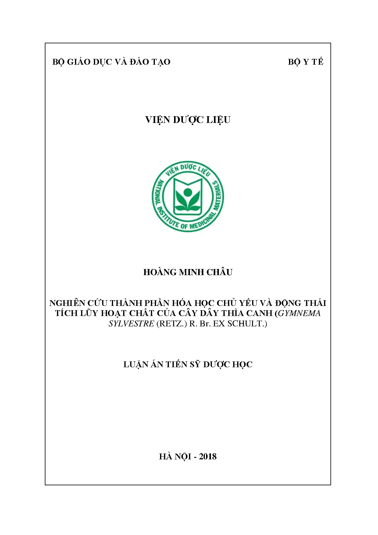 Nghiên cứu thành phần hóa học chủ yếu và động thái tích lũy hoạt chất của cây dây thìa canh