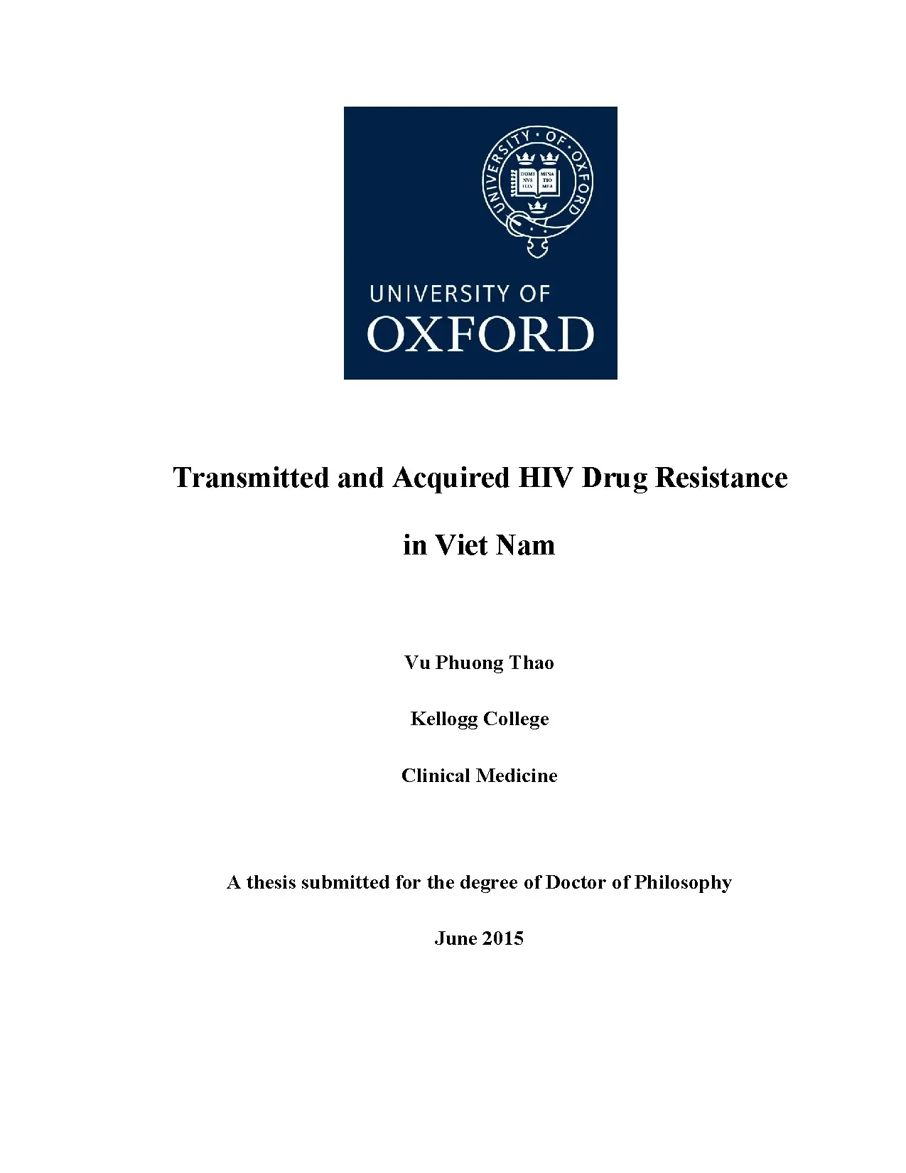 Khả năng kháng thuốc HIV tại Việt Nam