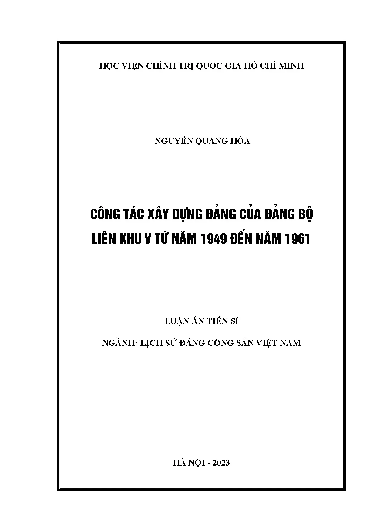Luận án tiến sĩ lịch sử đảng cộng sản việt nam công tác xây