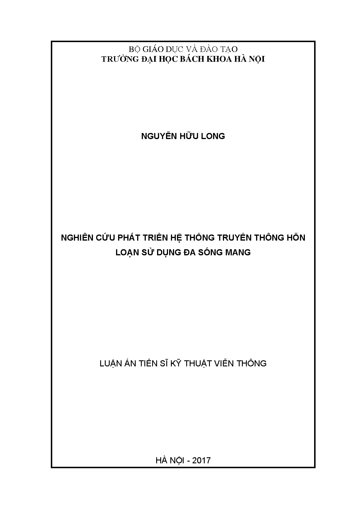 Nghiên cứu phát triển hệ thống truyền thông hỗn loạn sử dụng đa sóng mang