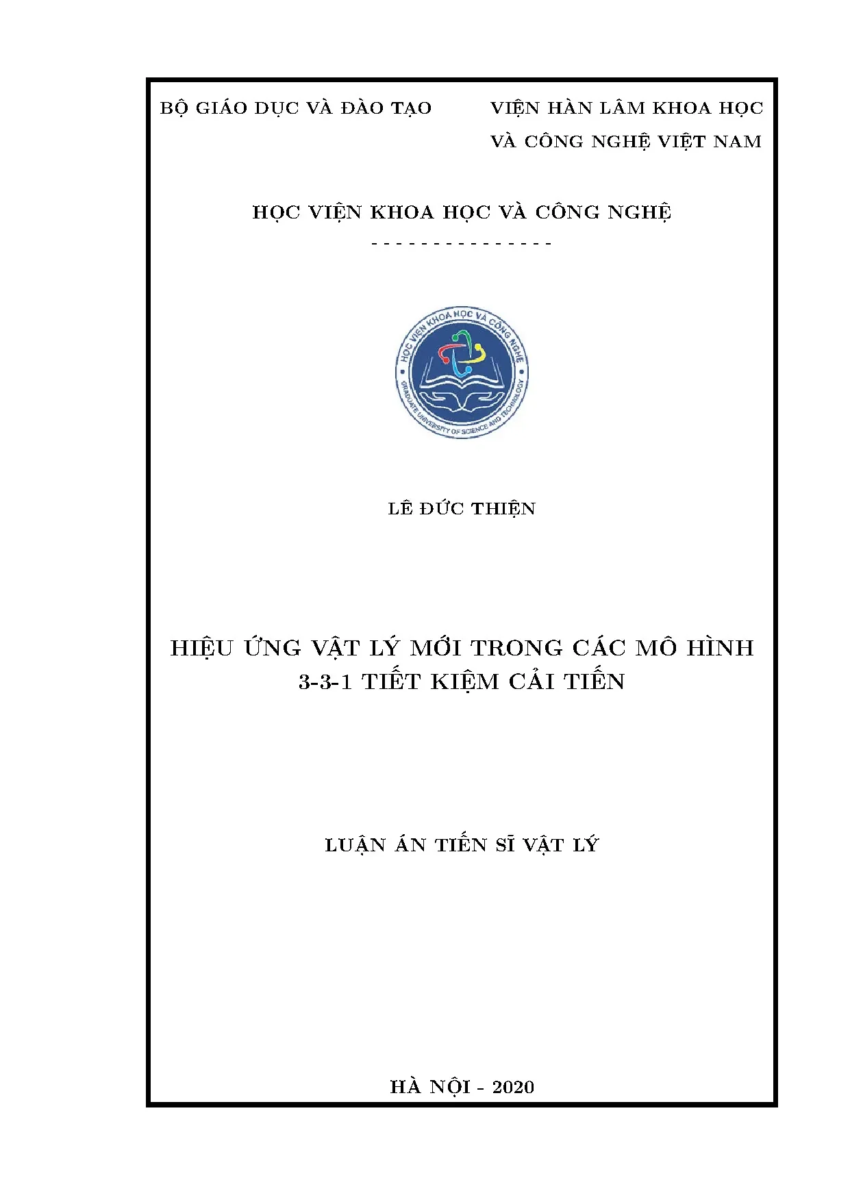 Luận án tiến sĩ vật lý: Hiệu ứng vật lý mới trong mô hình 3-3-1