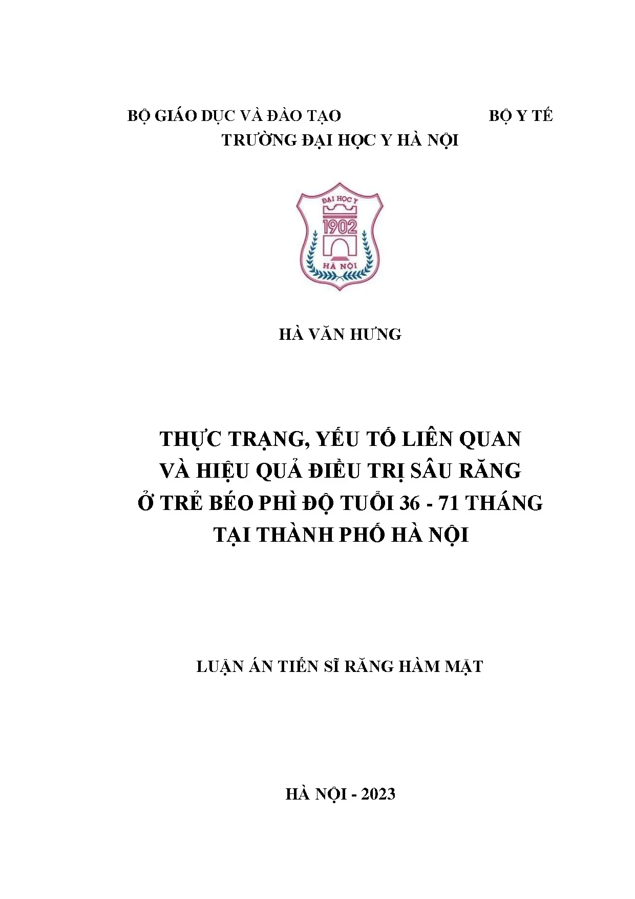 Yếu tố liên quan và hiệu quả điều trị sâu răng ở trẻ béo phì tại Hà Nội