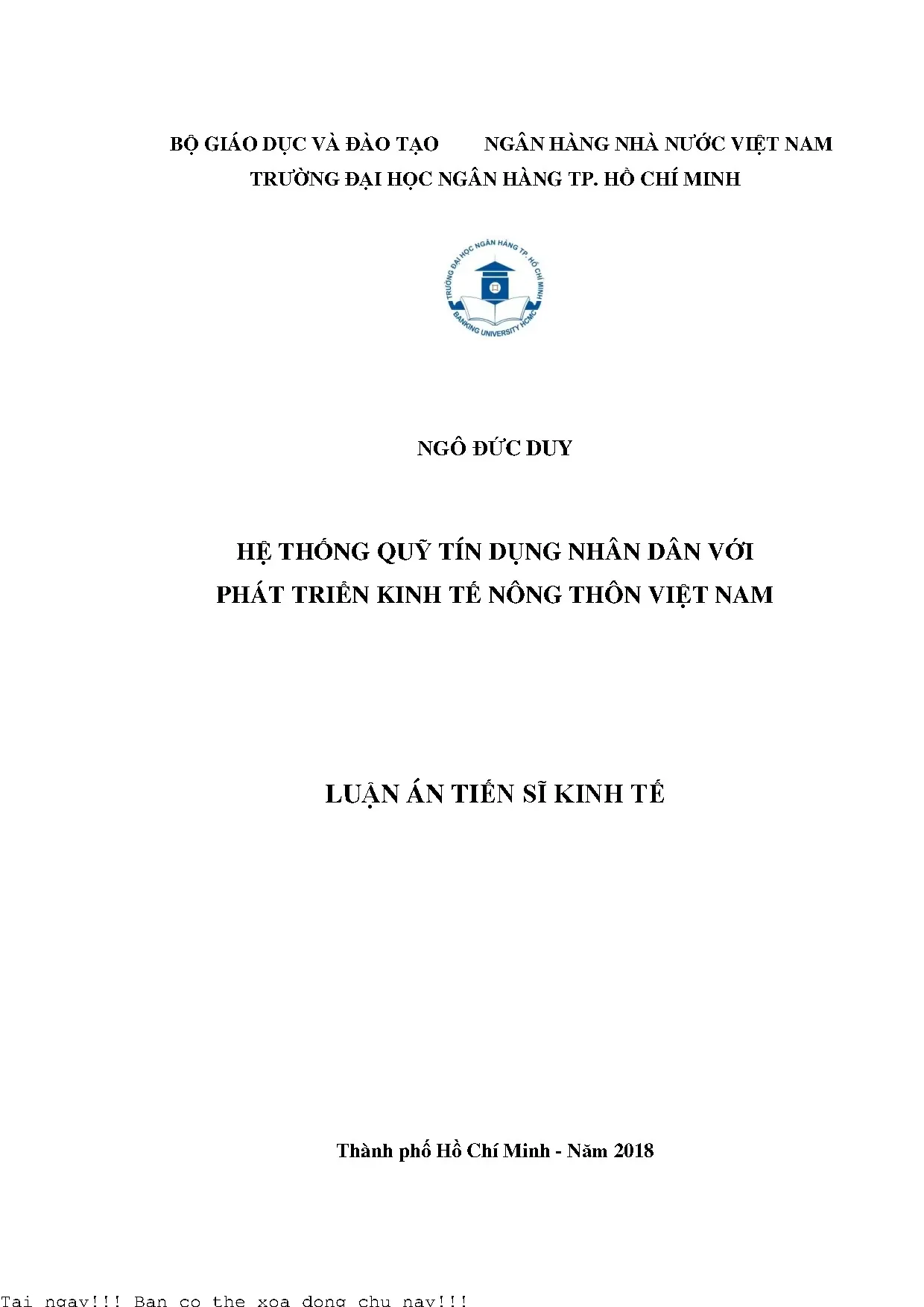 Hệ thống quỹ tín dụng nhân dân với phát triển