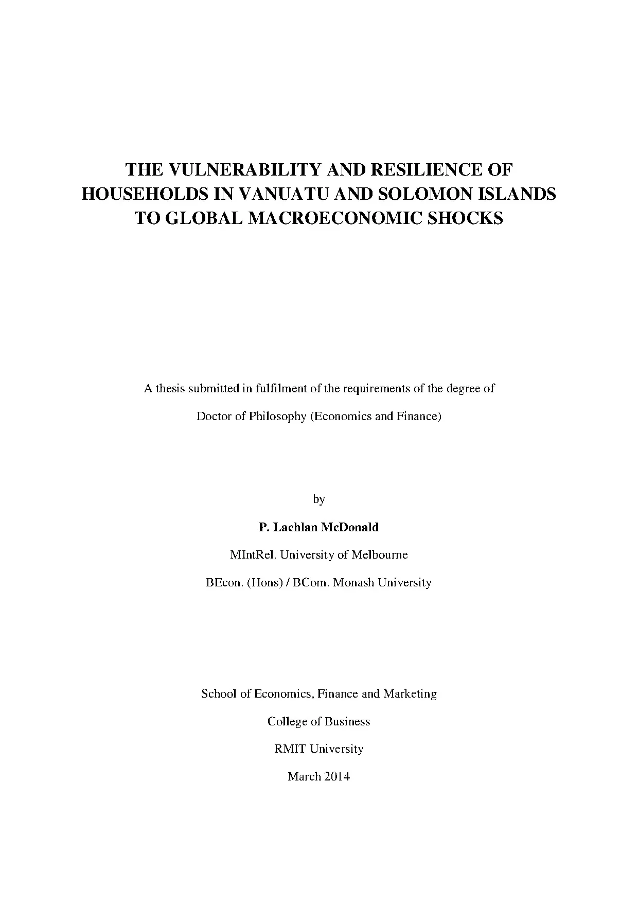 Doctoral thesis of philosophy the vulnerability and resilien