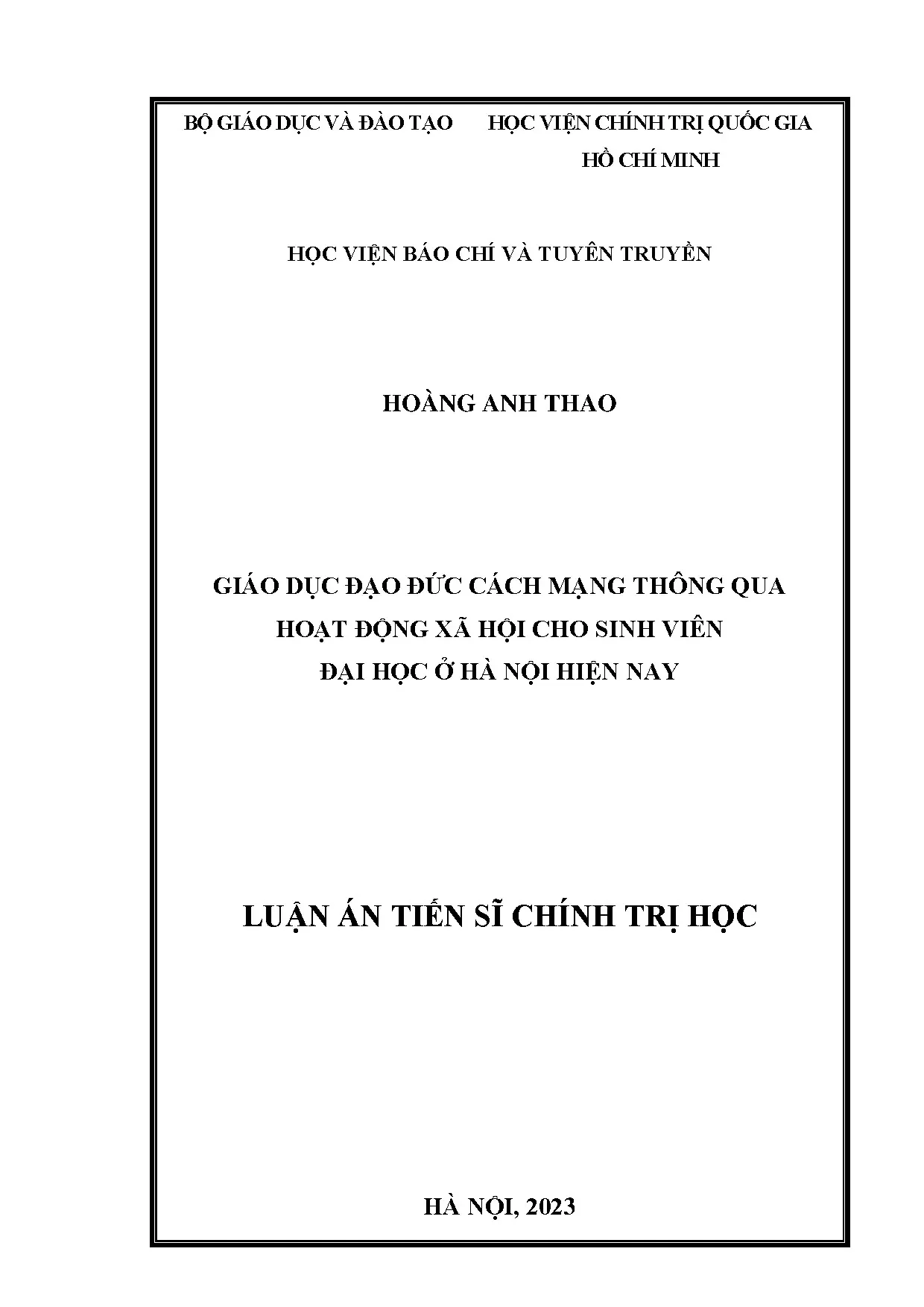 Giáo dục đạo đức cách mạng thông qua hoạt động xã hội cho si