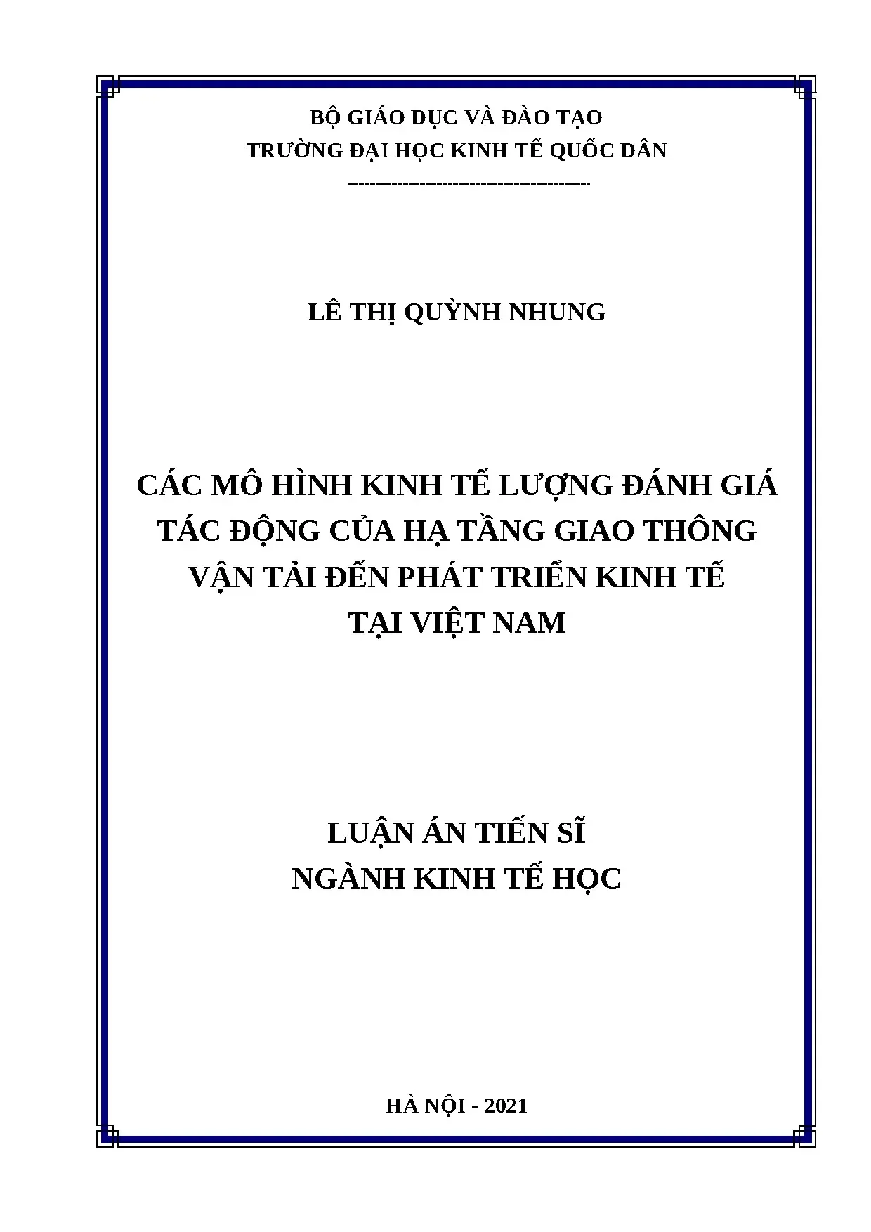 Kinh tế lượng: Tác động hạ tầng giao thông đến kinh tế Việt Nam