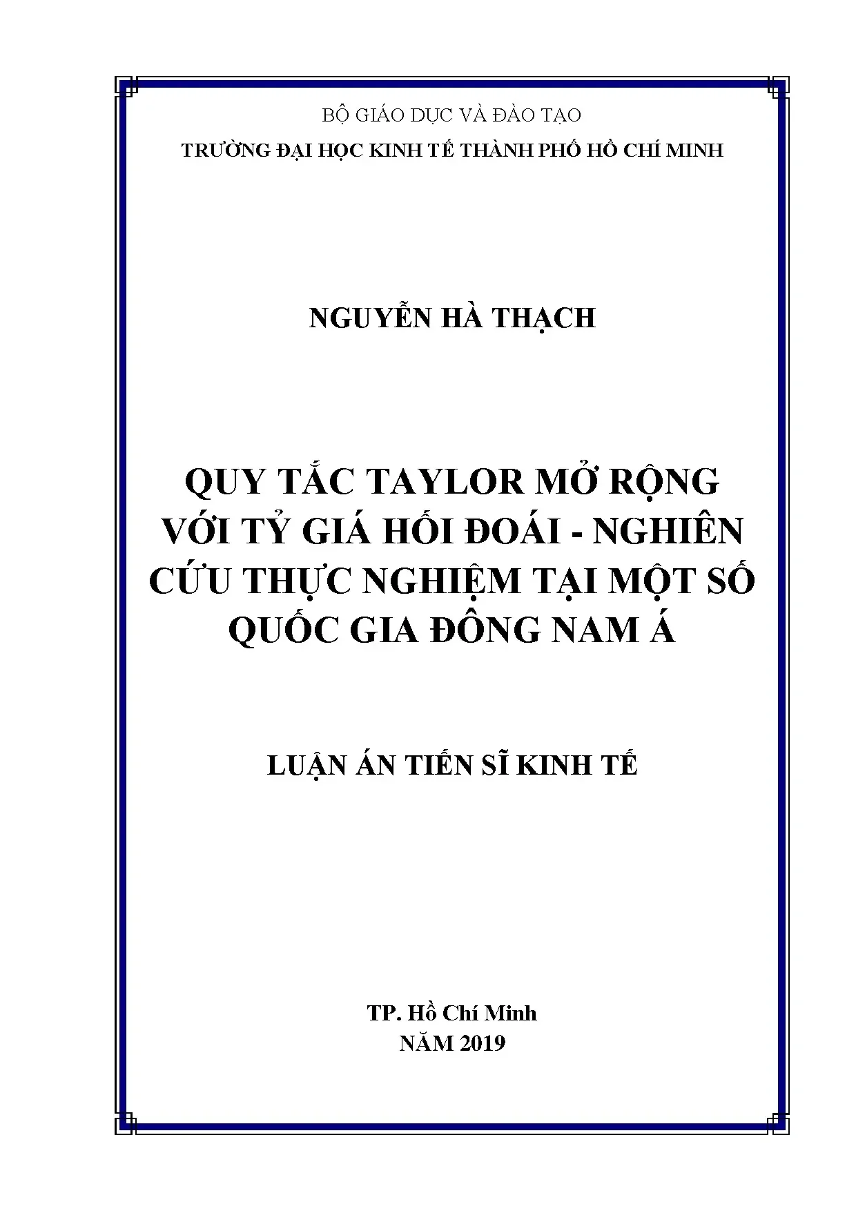 Quy tắc taylor mở rộng với tỷ giá hối đoái nghiên cứu thực n