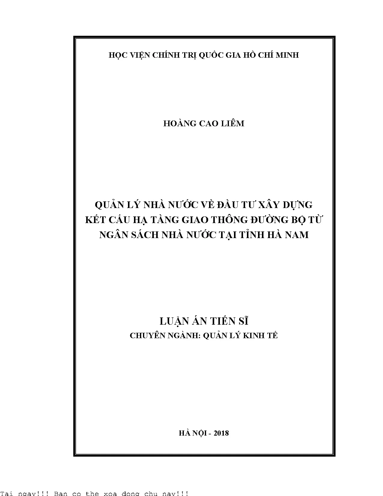 Quản lý nhà nước về đầu tư xây dựng kết cấ