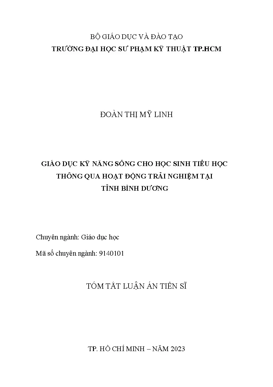 Tóm tắt tiếng việt giáo dục kỹ năng sống cho học sinh tiểu h