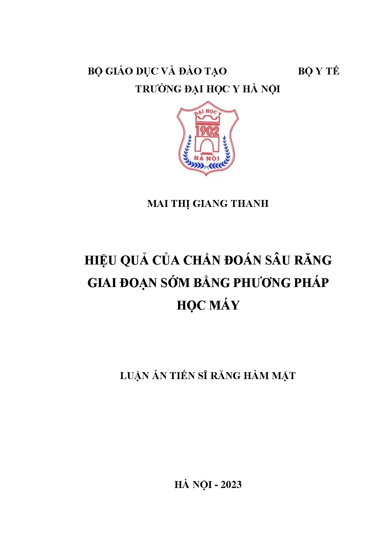 Hiệu quả của chẩn đoán sâu răng giai đoạn sớm bằng học máy
